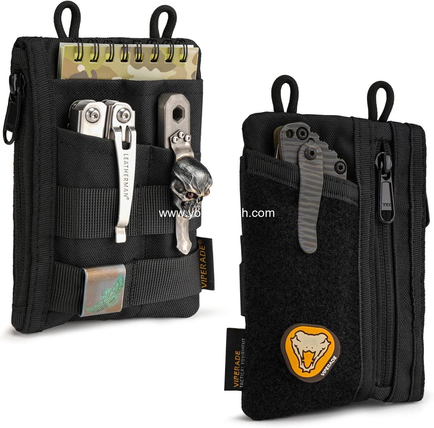 VIPERADE VE18 EDC Pouch, Pocket Organizer for Men, EDC Pocket Organizer, 3 Slots with 2 Zipper Pockets, Multitool Pouch
