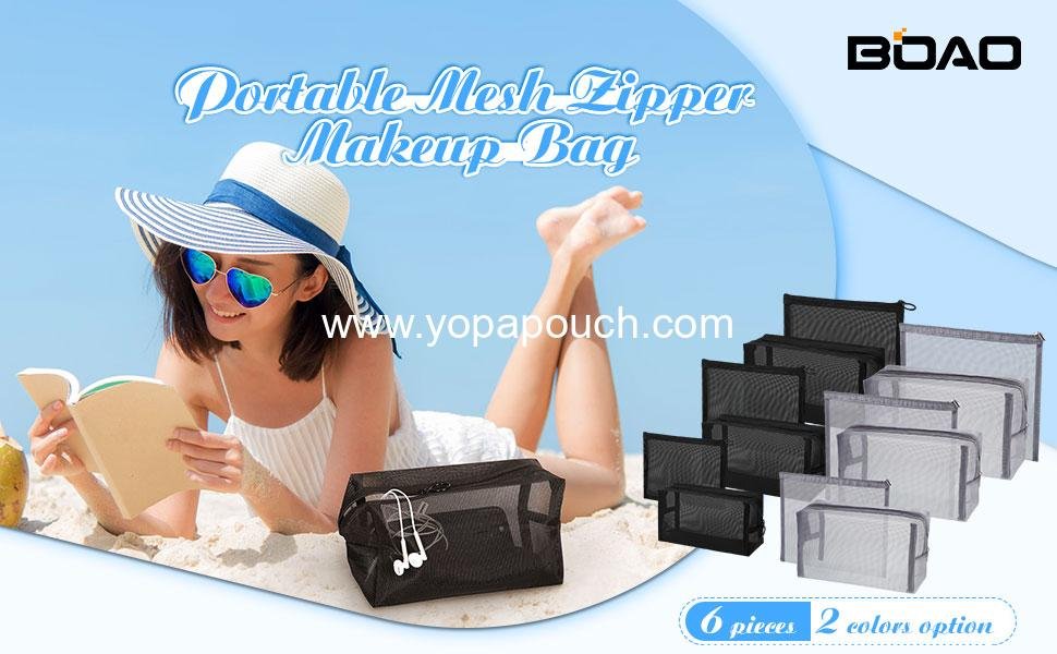 Wholesale 6-Piece Mesh Makeup Bag Set - Portable Travel Organizing Zipper Pouches for Toiletries and Cosmetics - Ideal for Home and Office Accessories Supplier
