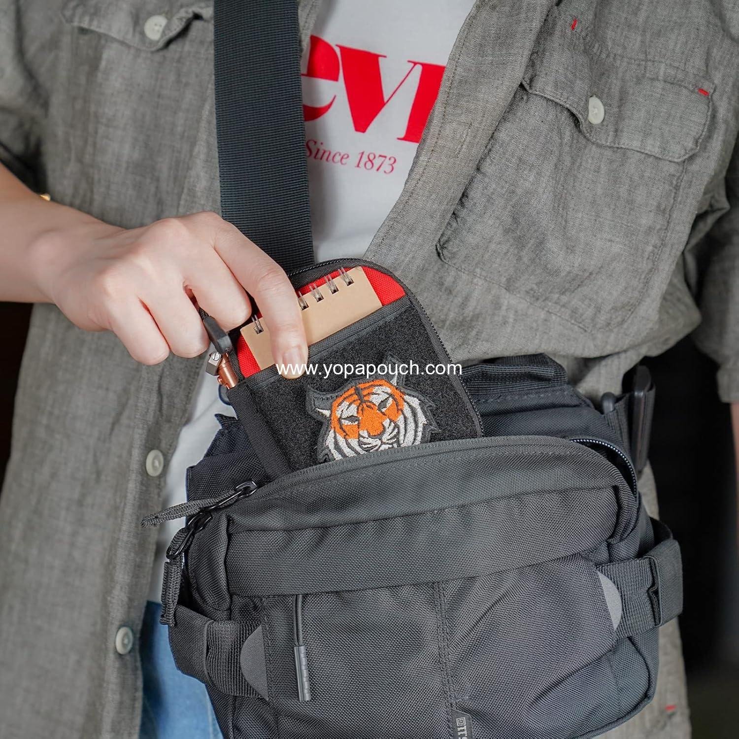 Wholesale Small EDC Pouch Pocket Organizer Mighty Pouch for Men with Patches D-Ring Tool Bag Supplier