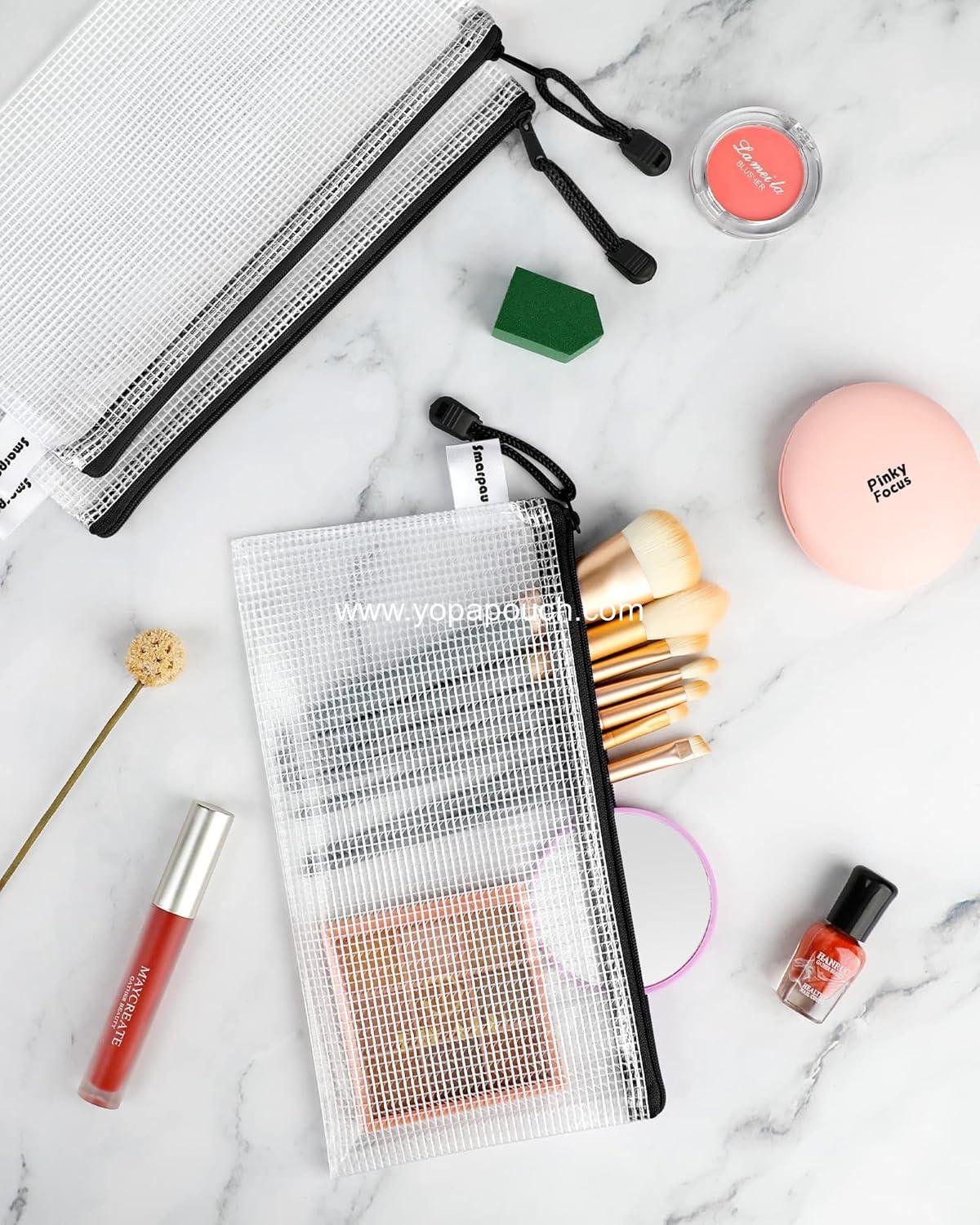 Wholesale Mesh Zipper Pencil Pouch 24PCS, 9.3