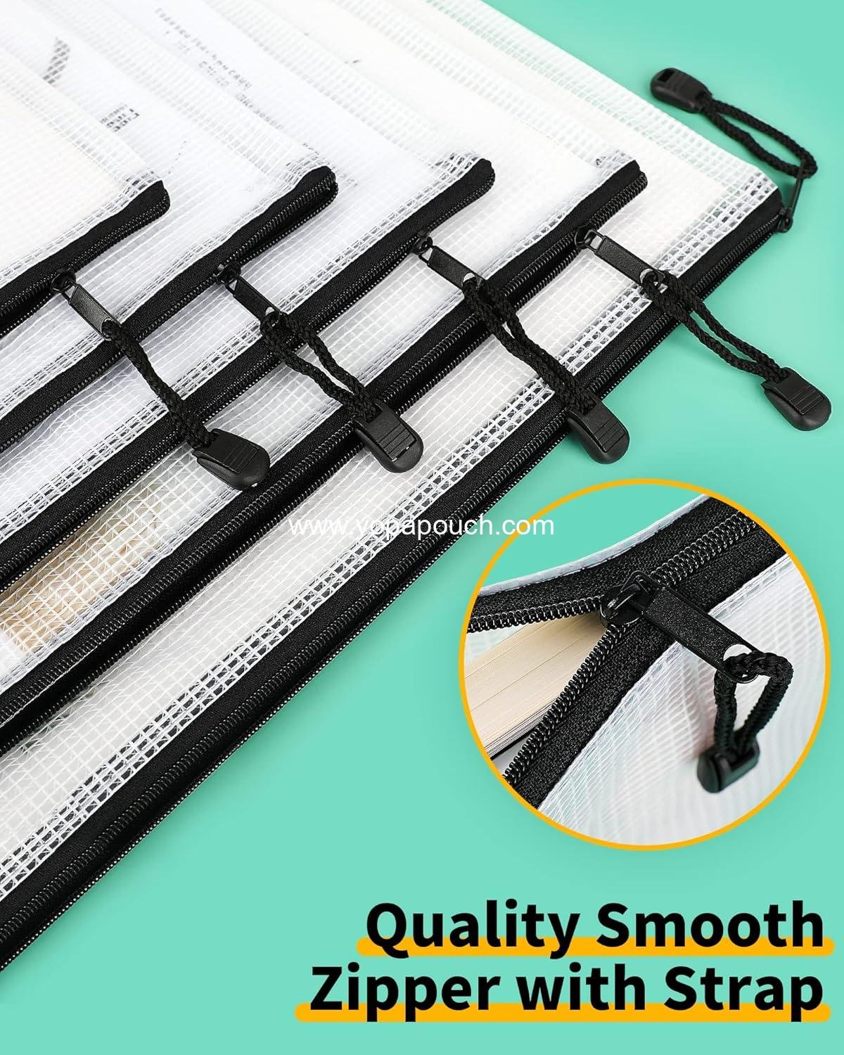 Wholesale Mesh Zipper Pencil Pouch 24PCS, 9.3