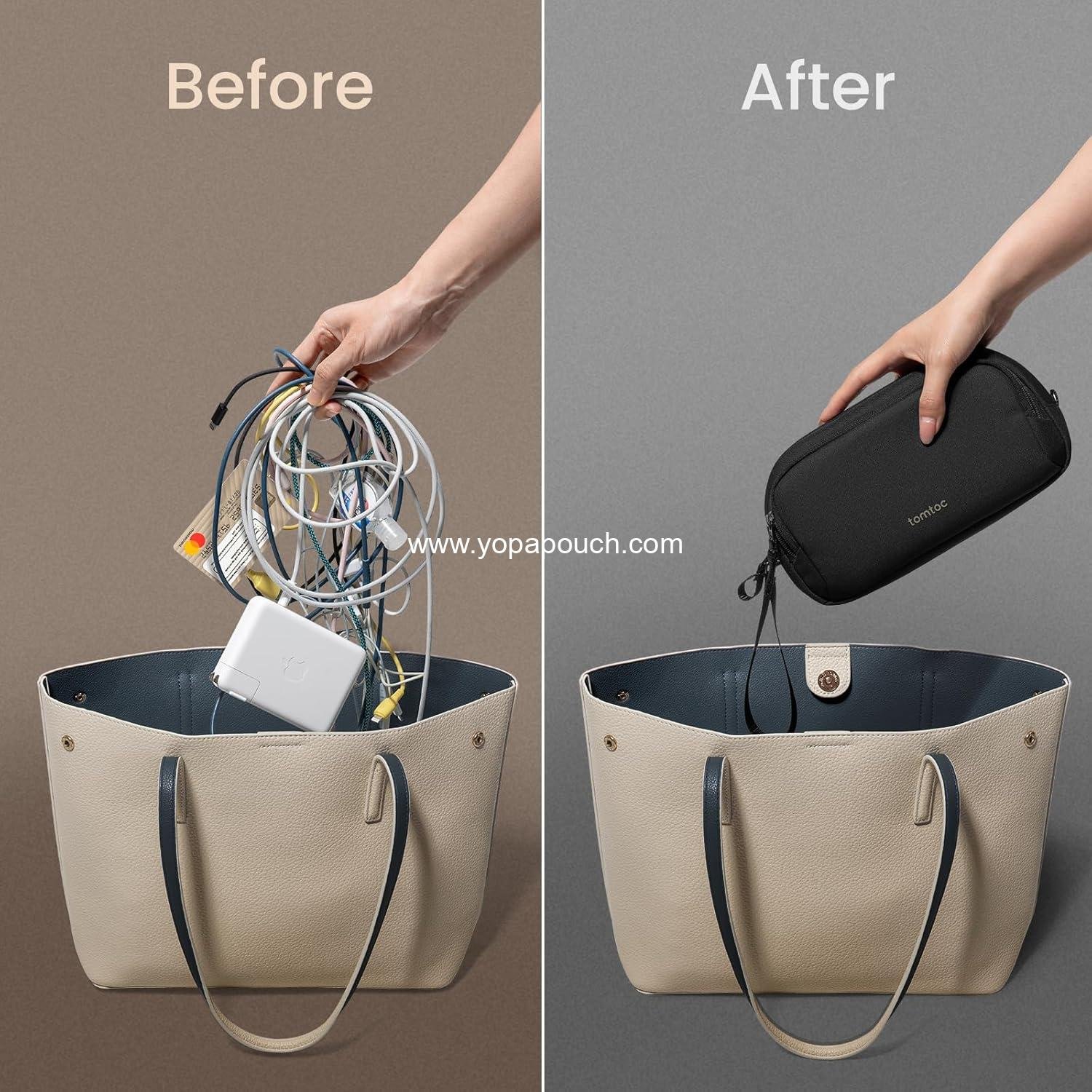 Wholesale Water Resistant Dual Compartment Tech Pouch for Charger, Cable, Phone, Hard Drive, Power Bank, Accessories - Travel Essential Supplier