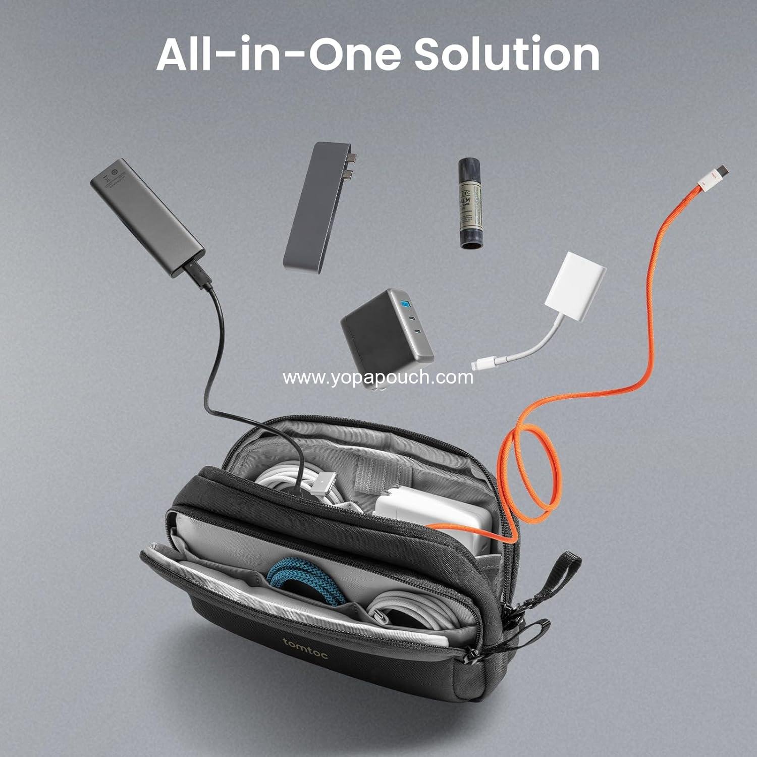 Wholesale Water Resistant Dual Compartment Tech Pouch for Charger, Cable, Phone, Hard Drive, Power Bank, Accessories - Travel Essential Supplier