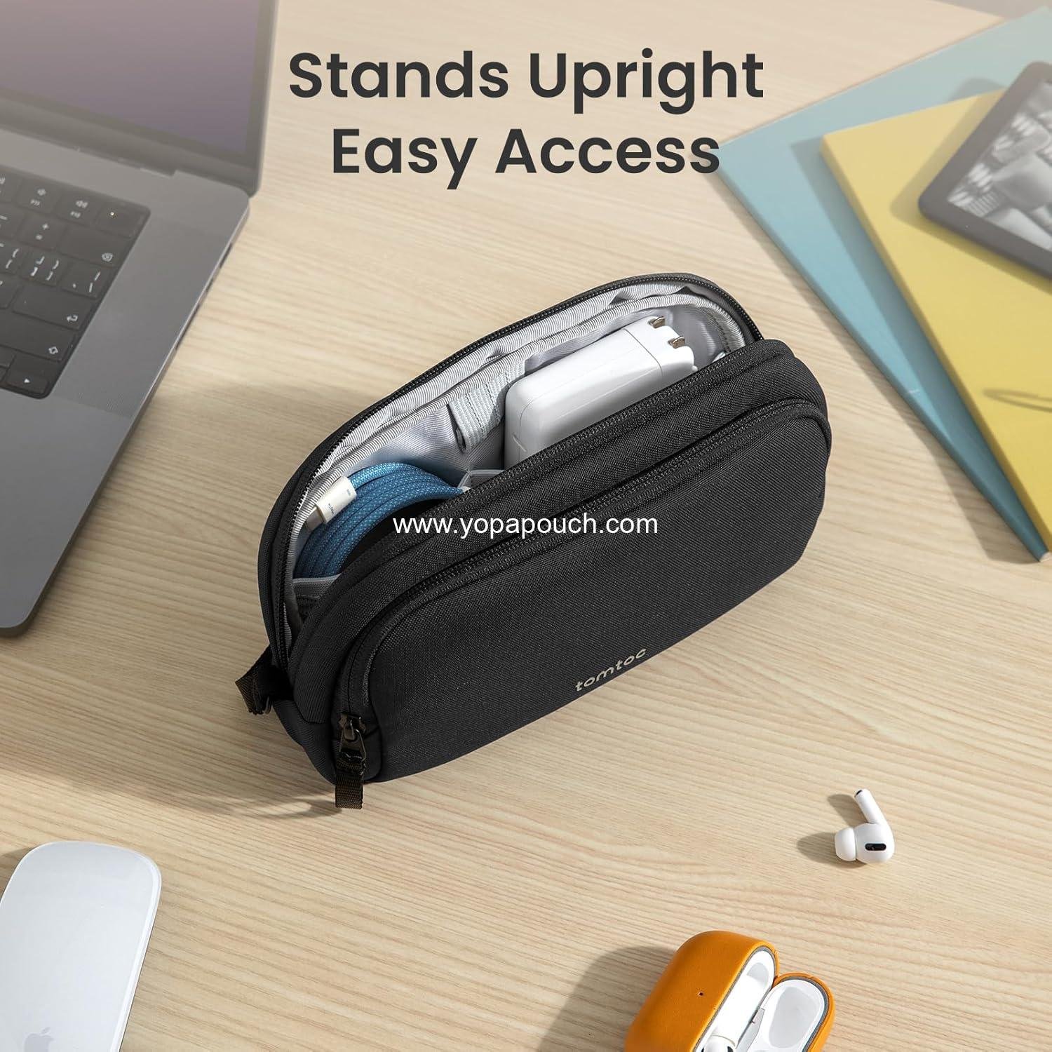 Wholesale Water Resistant Dual Compartment Tech Pouch for Charger, Cable, Phone, Hard Drive, Power Bank, Accessories - Travel Essential Supplier