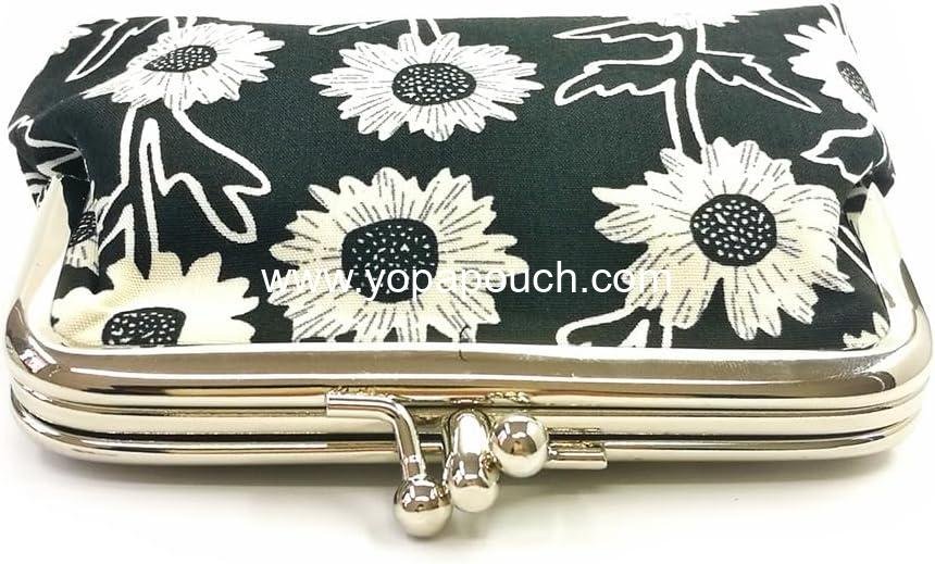 Wholesale Cute Floral Buckle Coin Purse Vintage Kiss-lock Change Wallet 4.5