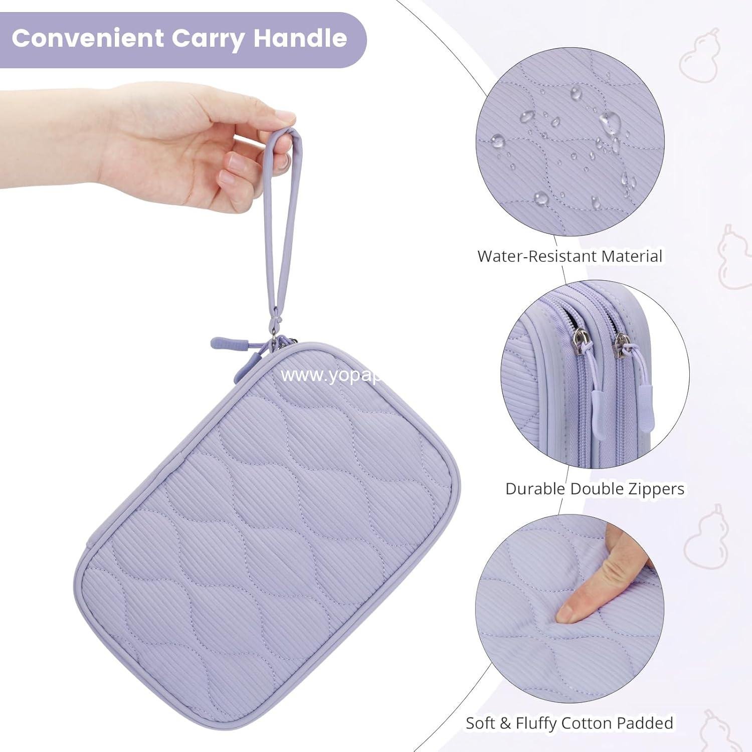 OEM Lightweight Electronics Organizer Travel Case - Double Layered Travel Cable Organizer for Charger, Cord, Phone, Flash Drive, Accessories - 12