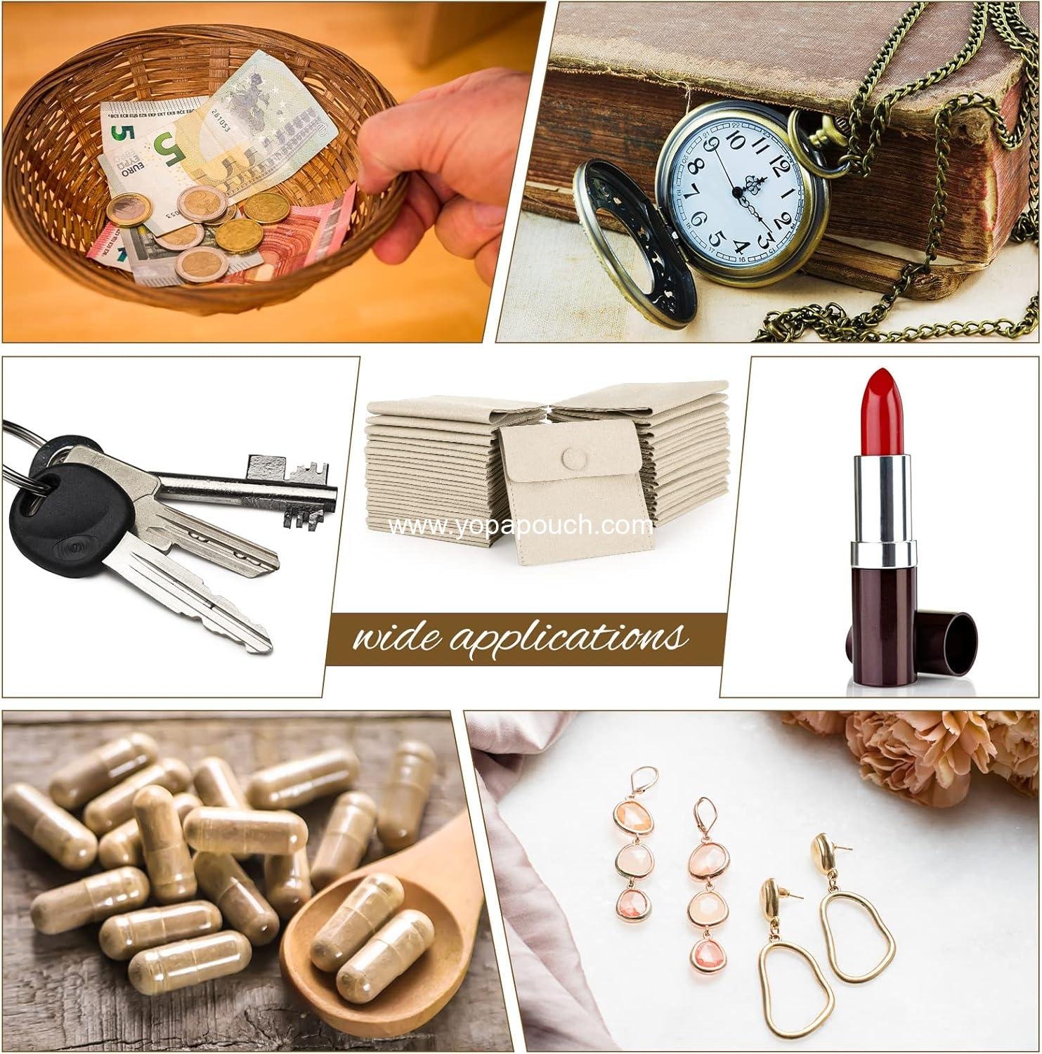 Wholesale 120 Pack Microfiber Jewelry Pouch with Cleaning Cloth 3.2