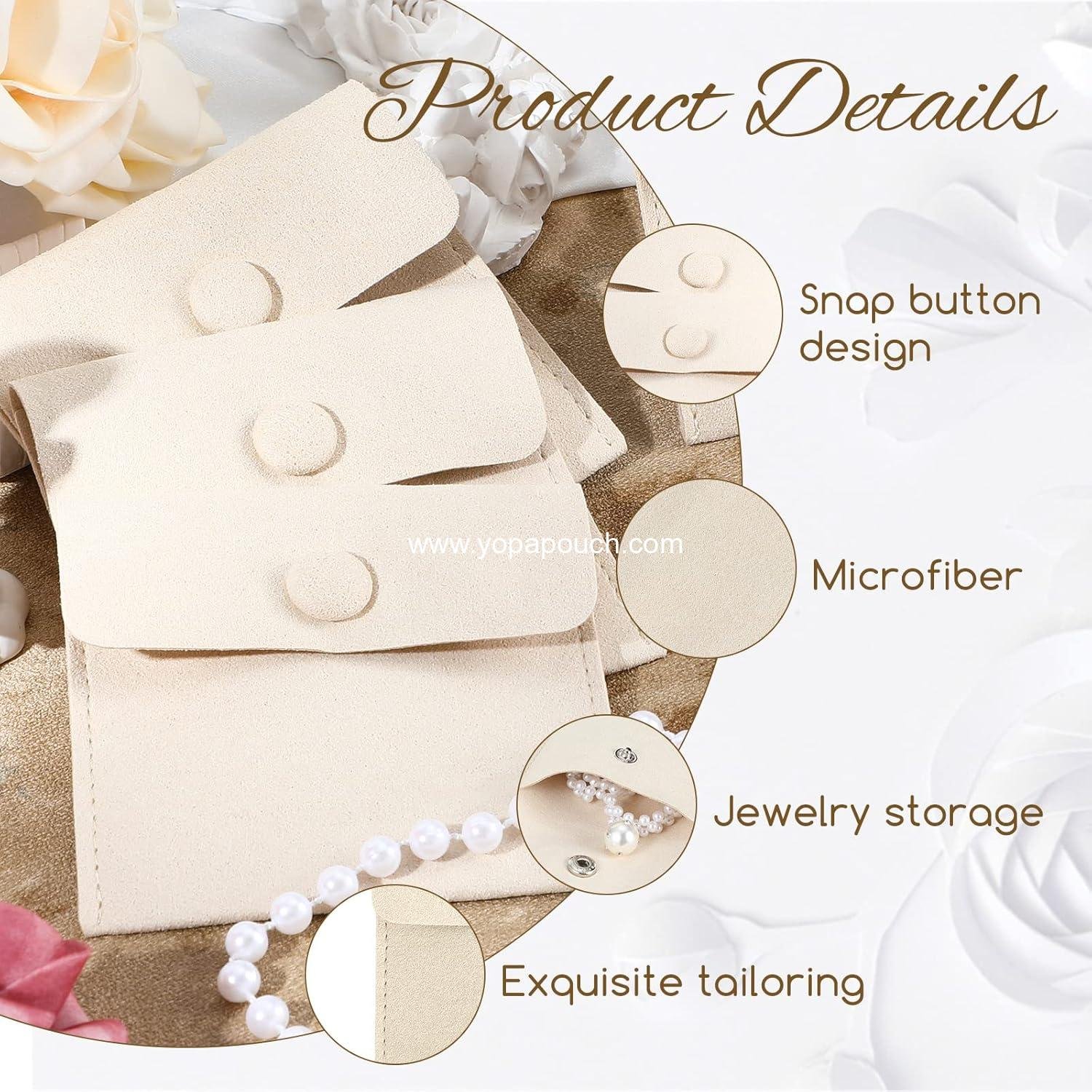 Wholesale 120 Pack Microfiber Jewelry Pouch with Cleaning Cloth 3.2