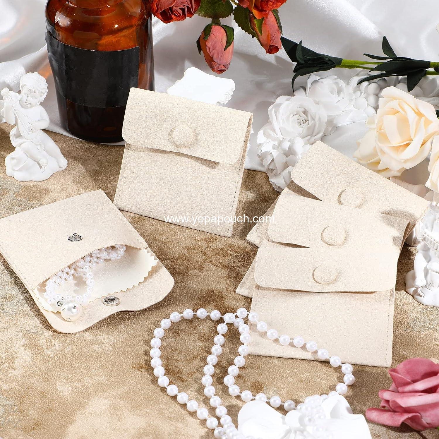 Wholesale 120 Pack Microfiber Jewelry Pouch with Cleaning Cloth 3.2