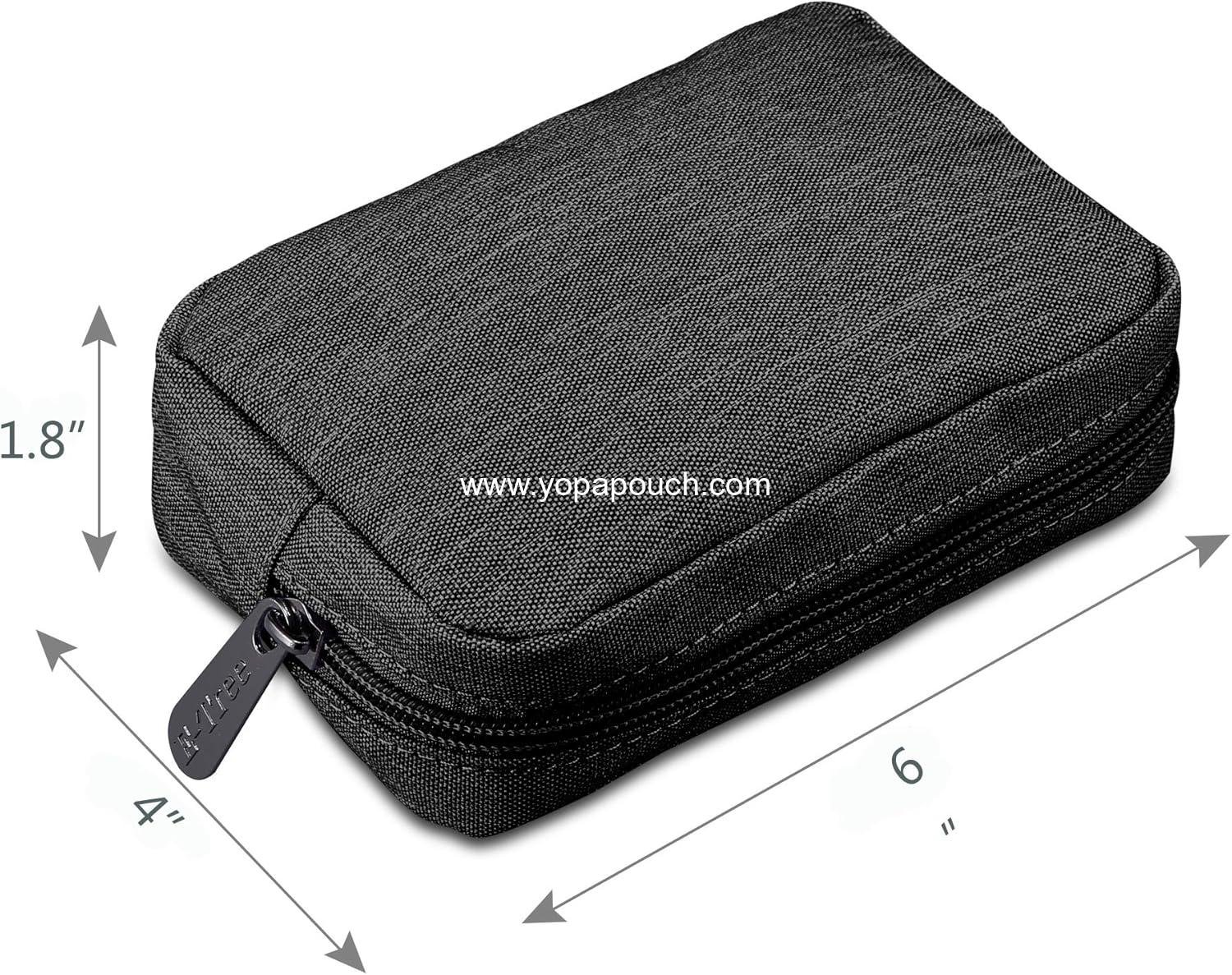 Wholesale Makeup Cosmetic Bag Small Pouch for Purse Toiletry Zipper Pouch Tech Bag Electronic Organizer Travel Case Storage Pouches for Organization Black Supplier