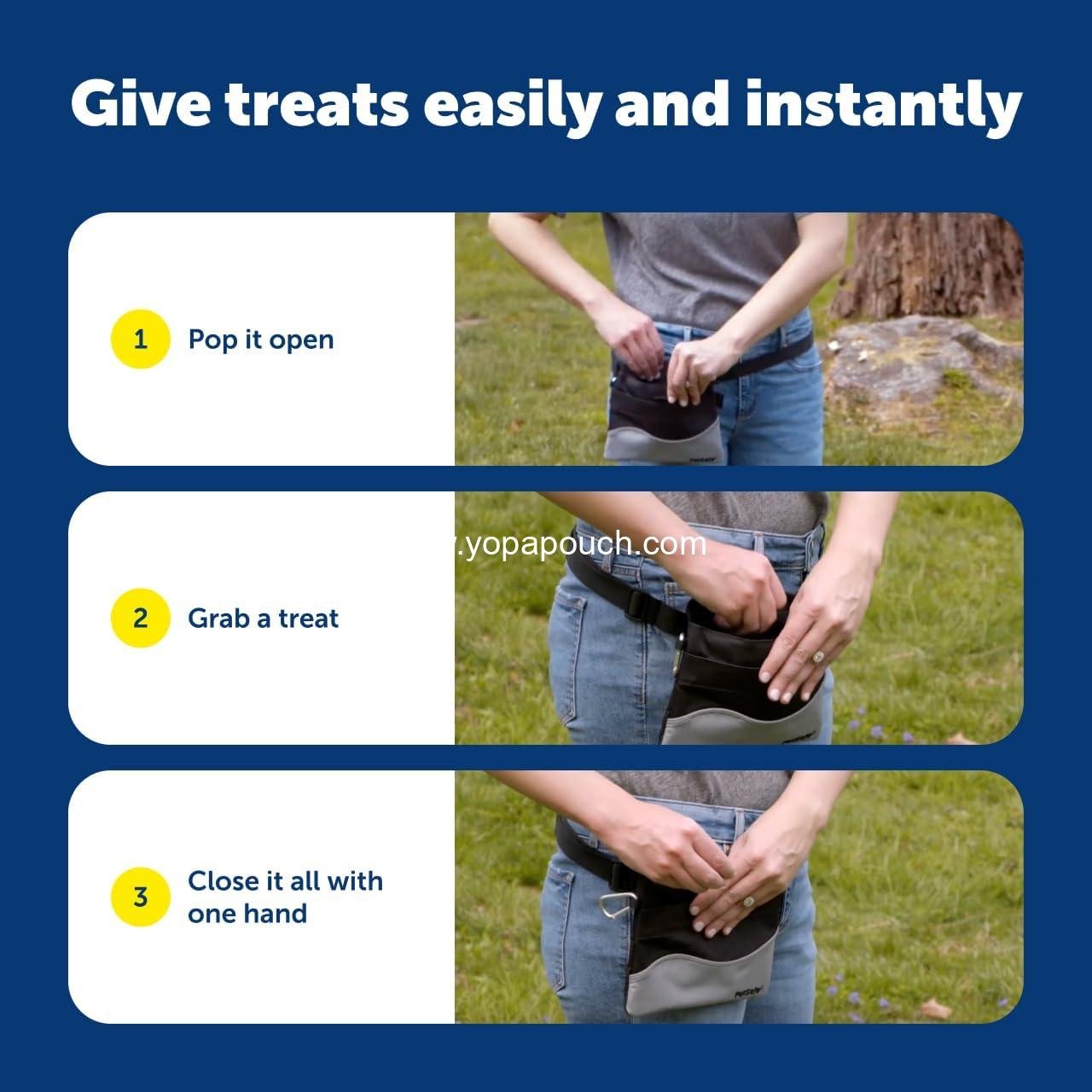 Wholesale Easy Access Waterproof Treat Pouch - Daily Use with Divided Inner Pocket & Front Storage - Adjustable Fit - Standard - Black - Supplier