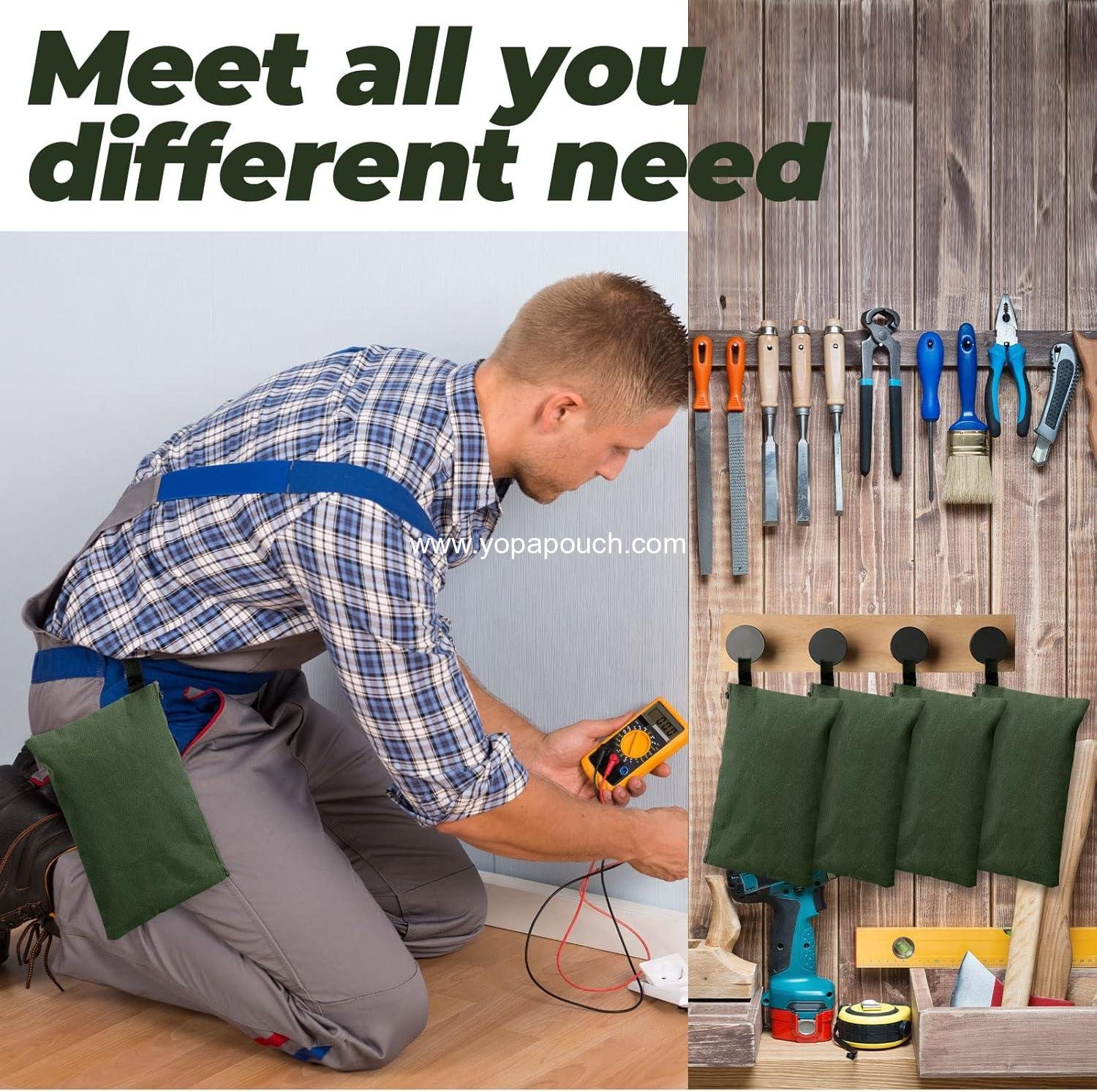 Wholesale 12 Pcs Canvas Tool Bag Pouch Heavy Duty Zipper Organizer 11.81 x 7.87 Inch Utility Tote for Tool Organization (Army Green) Supplier