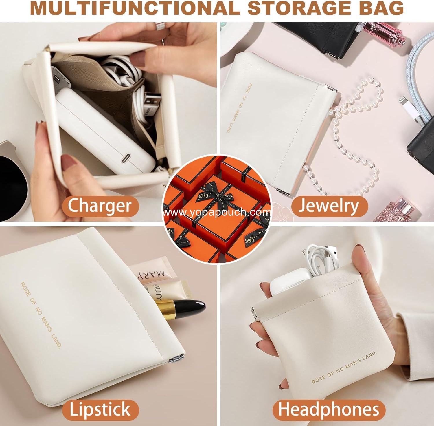 Wholesale small makeup bag for purse, snap closure leather organizer pouch, portable mini storage bag in two sizes, coin purse organizer, supplier. Wholesale small makeup bag for purse, snap closure leather organizer pouch, portable mini storage bag in two sizes, coin purse organizer, supplier.