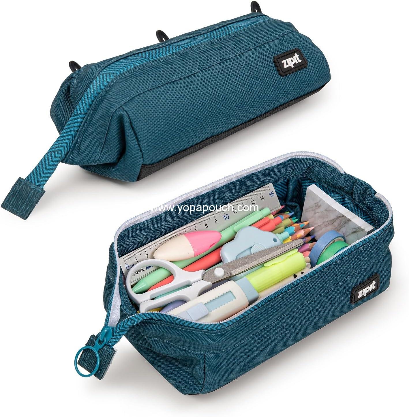 ZIPIT Lenny Pencil Case, Large Capacity Zipper Pouch for School, Stationery Bag for Teen Girls Boys and Adults, Teal