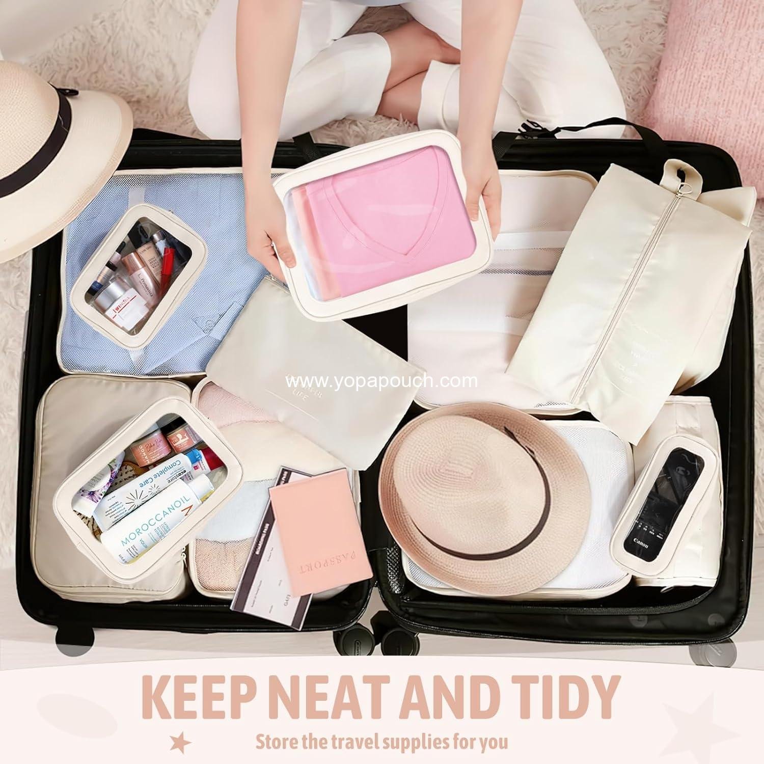 Wholesale 5PCS Diaper Bag Organizer Pouch Set, TSA Approved Clear Waterproof TPU Makeup Bags, Travel Organizer for Women and Kids, Christmas Gift, Supplier