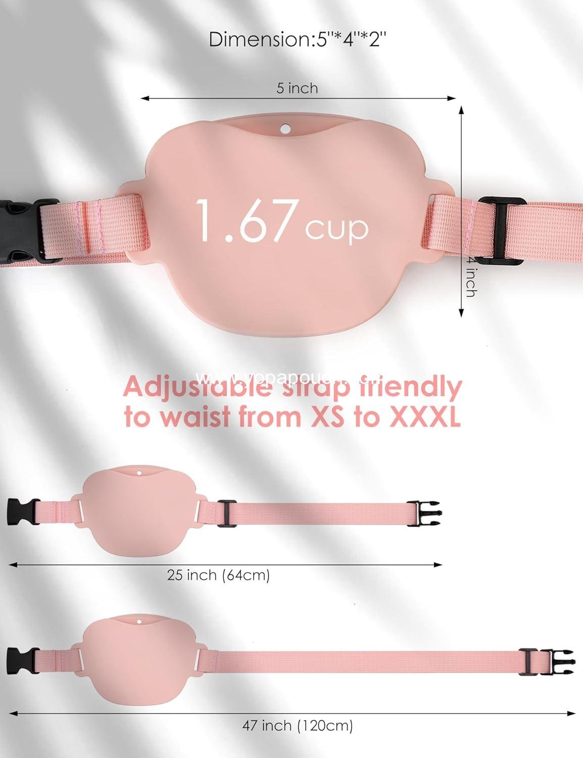 Wholesale Dog Treat Pouch with Training Clicker, Stronger Magnetic Closure, 1.67 Cup Silicone Fanny Pack with Waist Belt for Pet Training and Walking (Pink) - Supplier