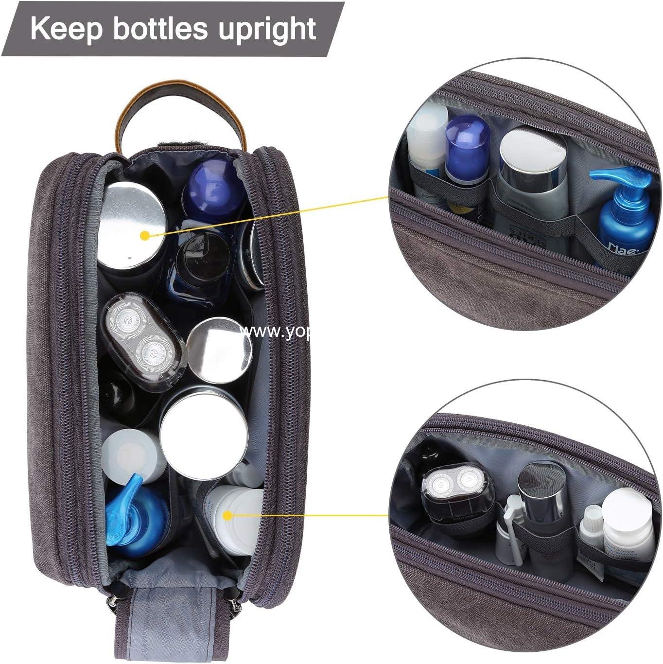 OEM Water-resistant Canvas Travel Toiletry Organizer Dopp Kit for Men – Medium Shaving Bag for Toiletries Accessories, Grey Supplier
