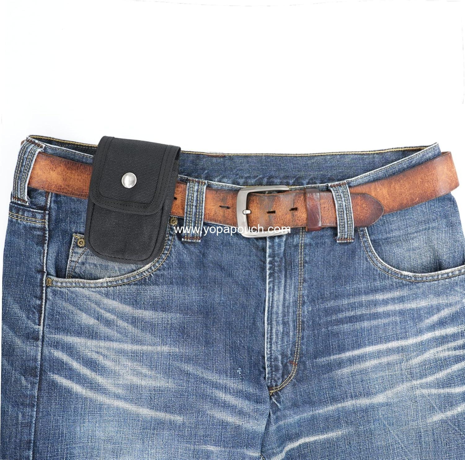 Wholesale Small Compact EDC Belt Pouch for Men and Women with Belt Loop for Hiking, Fishing, Camping, Snap Closure, Classic Waxed Canvas Supplier