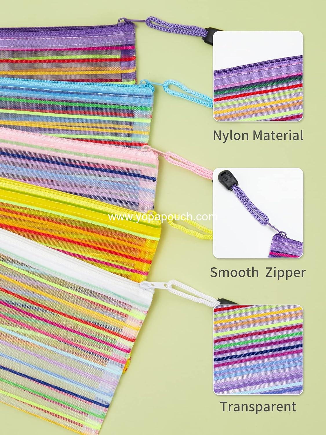 Wholesale 40 Pack Zipper Mesh Pouches, 10 Color Storage Pencil Cases, Multipurpose Bulk for School, Office Supplies, and Cosmetics Travel Accessories - Supplier