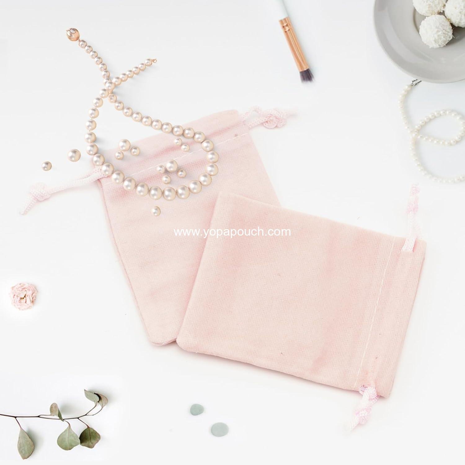 Wholesale Pink Velvet Jewelry Pouches, 20PCS Small Drawstring Gift Bags for Weddings, Parties, Christmas (2.75''x3.54'') - Supplier
