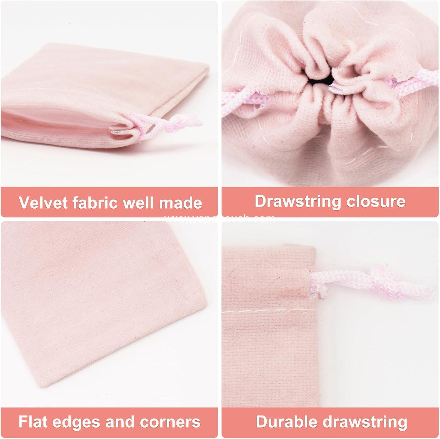 Wholesale Pink Velvet Jewelry Pouches, 20PCS Small Drawstring Gift Bags for Weddings, Parties, Christmas (2.75''x3.54'') - Supplier