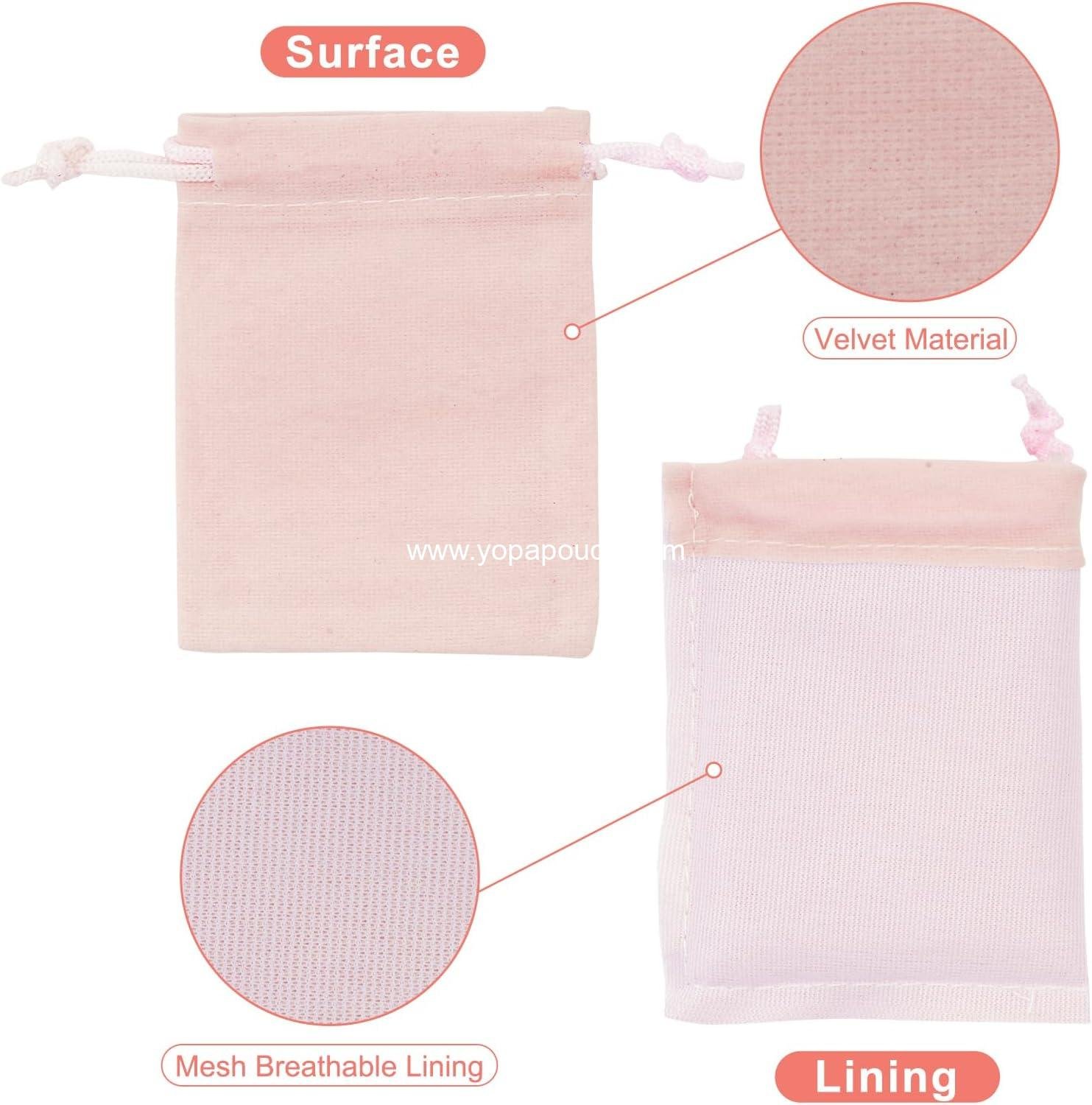 Wholesale Pink Velvet Jewelry Pouches, 20PCS Small Drawstring Gift Bags for Weddings, Parties, Christmas (2.75''x3.54'') - Supplier