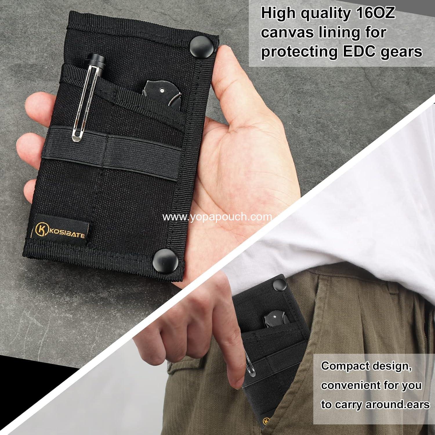 Wholesale EDC Pouch, Organizer for Knife, Flashlight, Tactical Pen, Card - Men's Slim Pocket Organizer for Daily Carry, Factory