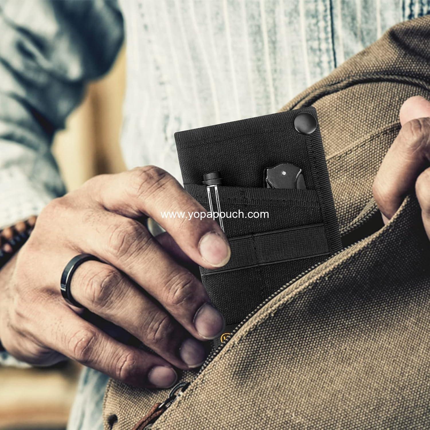 Wholesale EDC Pouch, Organizer for Knife, Flashlight, Tactical Pen, Card - Men's Slim Pocket Organizer for Daily Carry, Factory