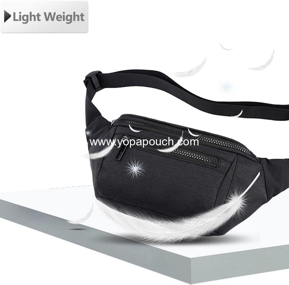 Wholesale Crossbody Fanny Pack for Men and Women, Lightweight Waist Bag for Travel, Walking, Running, Hiking, Cycling, Fits Any Phone and Wallet (Black) Supplier