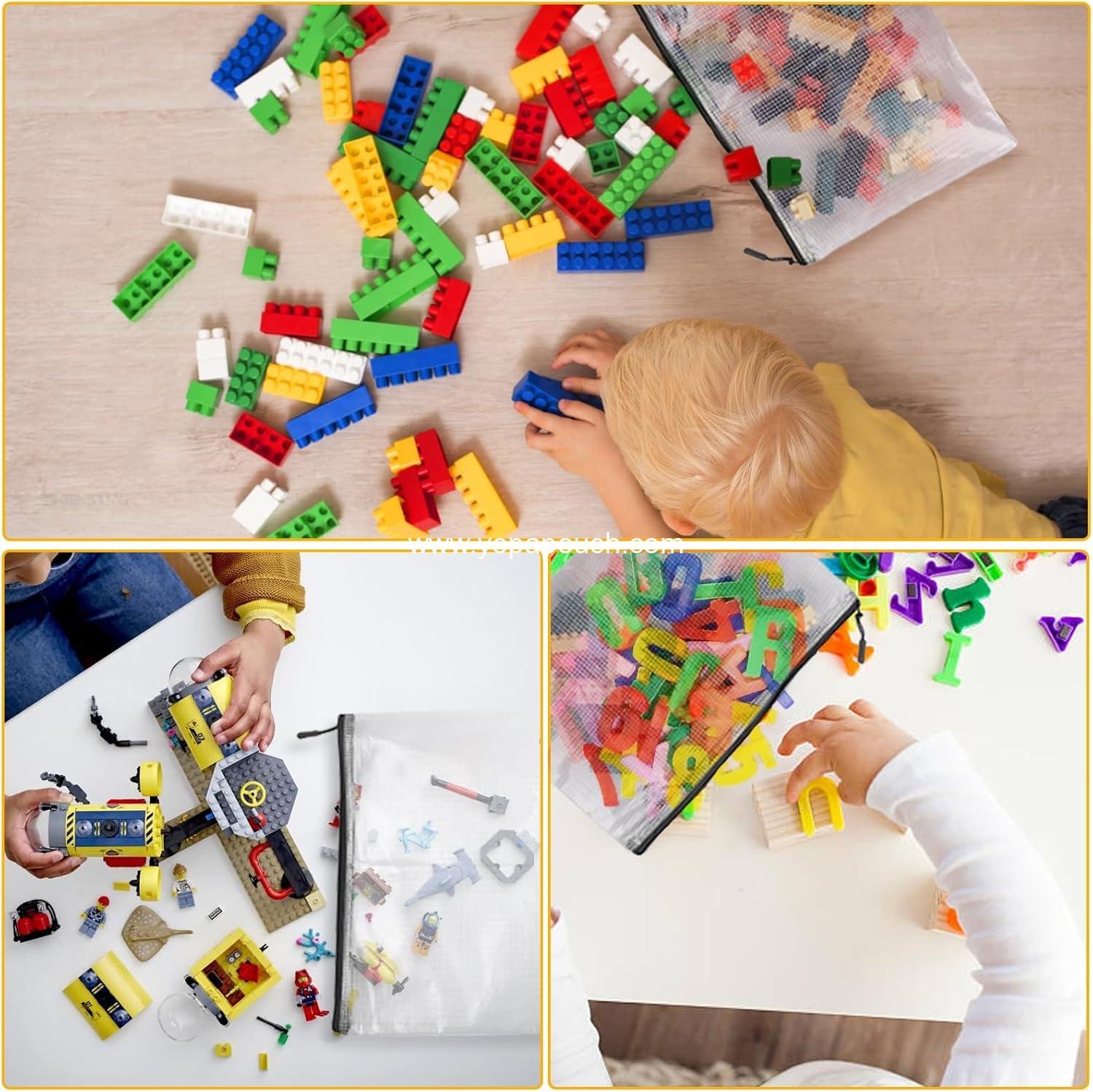 Wholesale 24pcs Large Mesh Zipper Pouch File Bags Reusable Pouches for Organizing Classroom, Board Game Storage, Puzzle Bags - Supplier