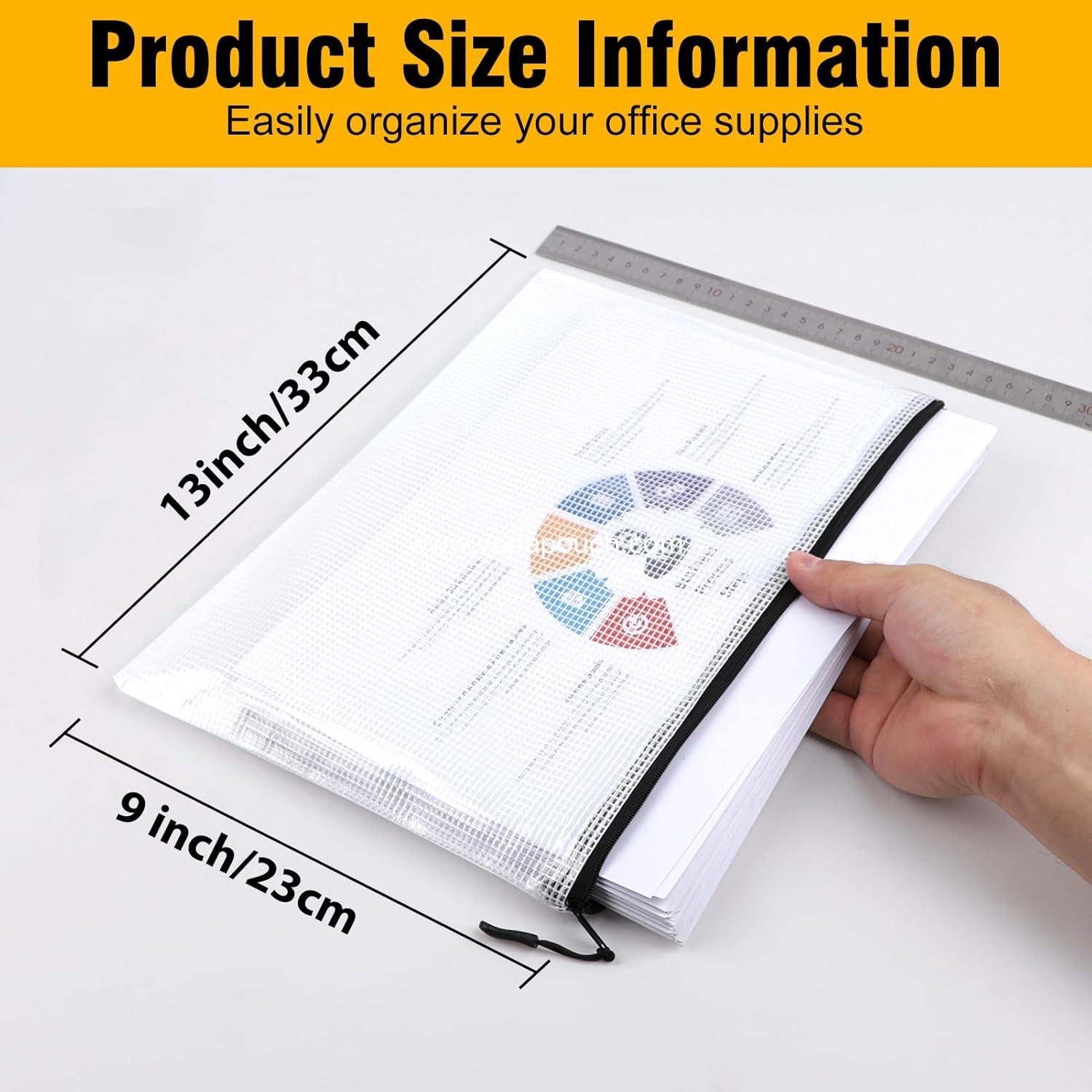 Wholesale 24pcs Large Mesh Zipper Pouch File Bags Reusable Pouches for Organizing Classroom, Board Game Storage, Puzzle Bags - Supplier