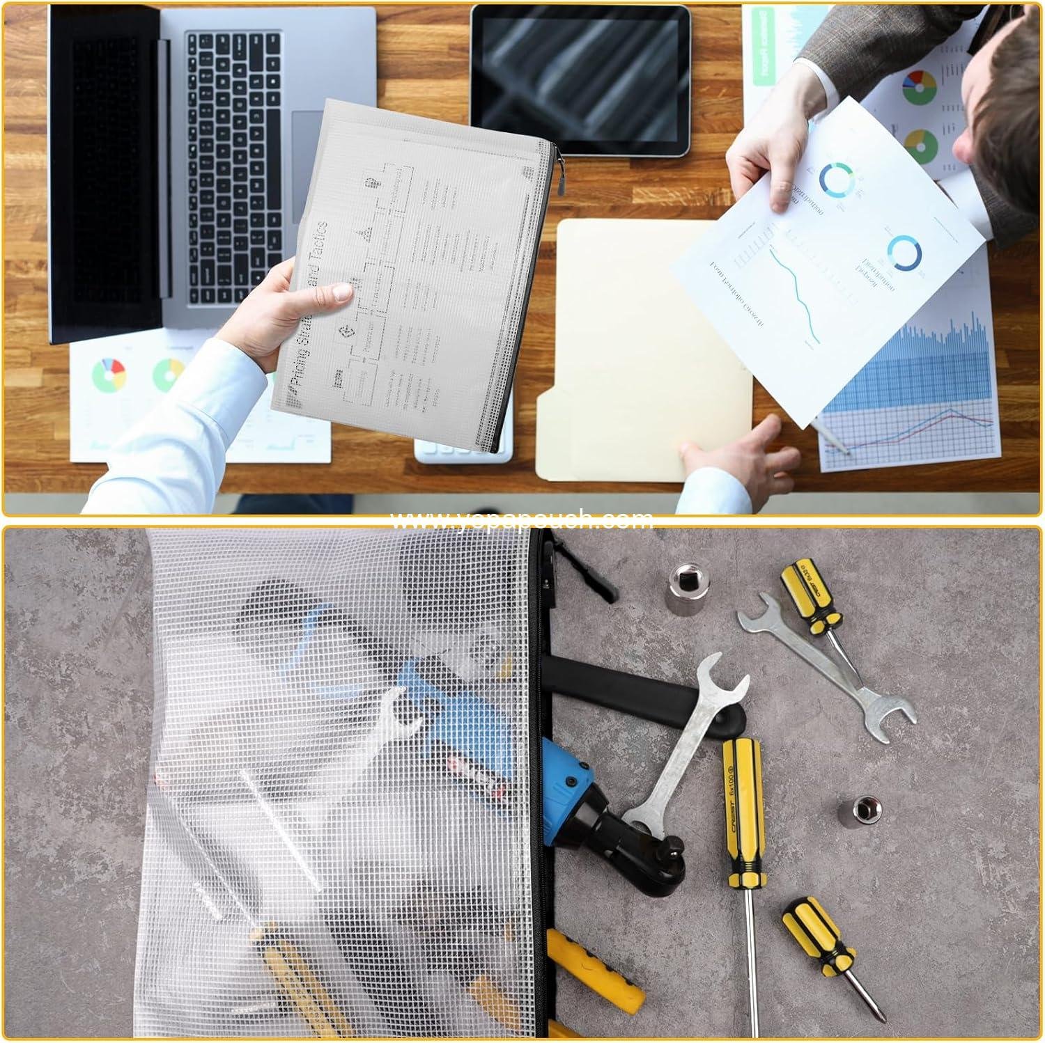 Wholesale 24pcs Large Mesh Zipper Pouch File Bags Reusable Pouches for Organizing Classroom, Board Game Storage, Puzzle Bags - Supplier