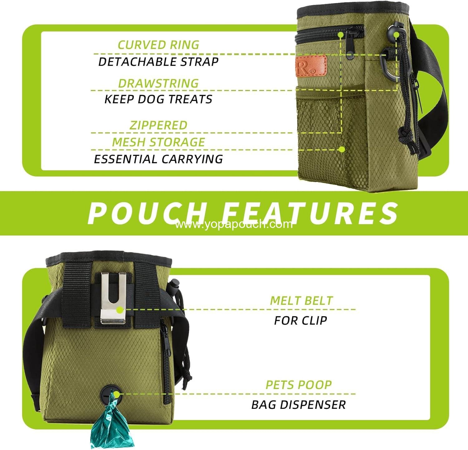 OEM Dog Treat Training Pouch with Built-in Poop Bag Dispenser, 3 Wearable Styles, Foldable Silicone Bowl, for Kibble and Treats (Army Green) Supplier OEM Dog Treat Training Pouch with Built-in Poop Bag Dispenser, 3 Wearable Styles, Foldable Silicone Bowl, for Kibble and Treats (Army Green) Supplier
