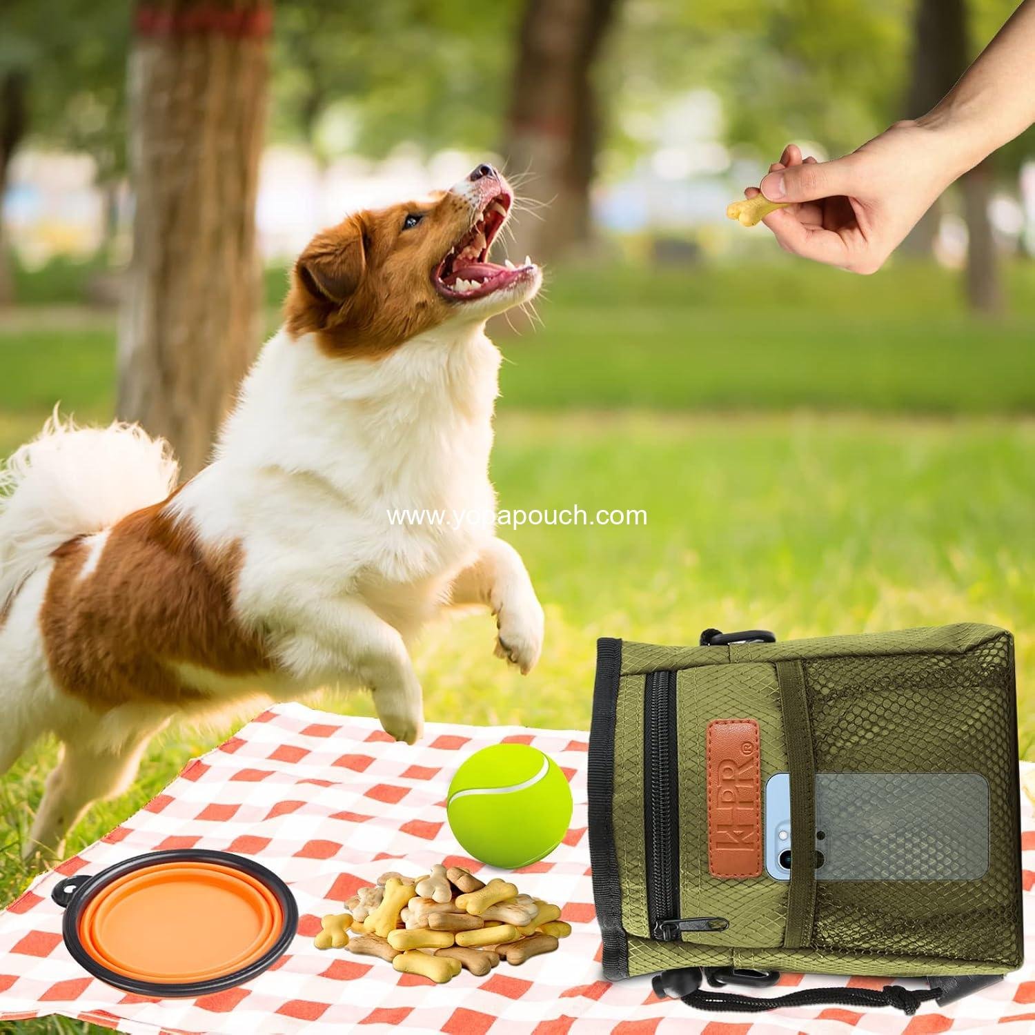 OEM Dog Treat Training Pouch with Built-in Poop Bag Dispenser, 3 Wearable Styles, Foldable Silicone Bowl, for Kibble and Treats (Army Green) Supplier OEM Dog Treat Training Pouch with Built-in Poop Bag Dispenser, 3 Wearable Styles, Foldable Silicone Bowl, for Kibble and Treats (Army Green) Supplier