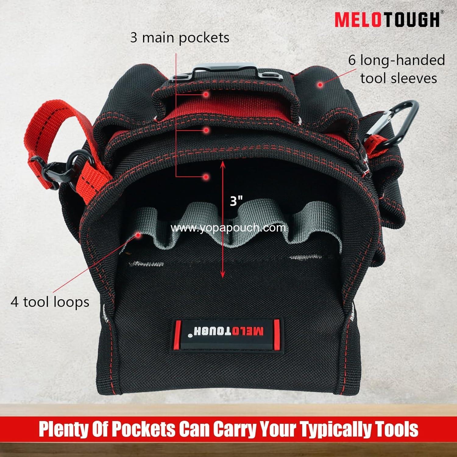 Wholesale Electrician Tool Pouch Lightweight Belt Organizer with Tape Holder & Speed Square Slot for Wiring Construction DIY, 13 Pocket Utility Pouch for HVAC Technicians - Supplier