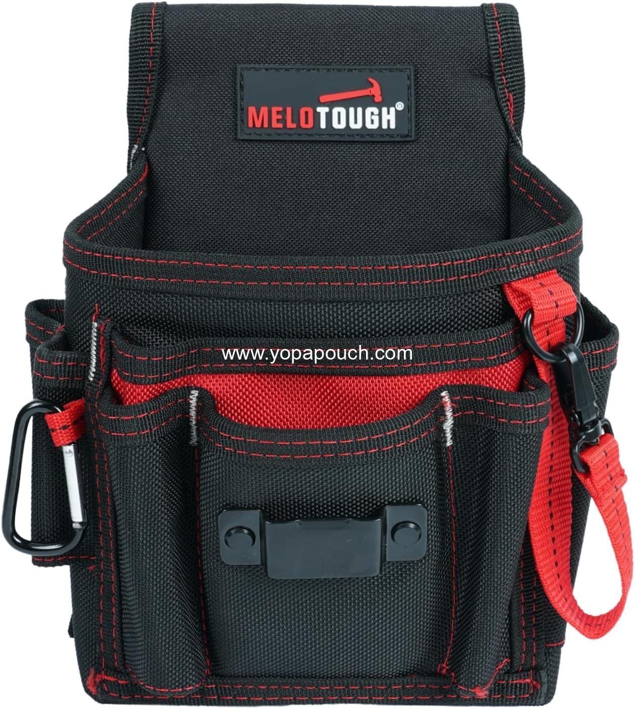 MELOTOUGH Electrician Tool Pouch Lightweight Belt Organizer with Tape Holder & Speed Square Slot for Wiring Construction & DIY​ Tool Holster with 13 Pockets,Utility Pouch for HVAC Technicians