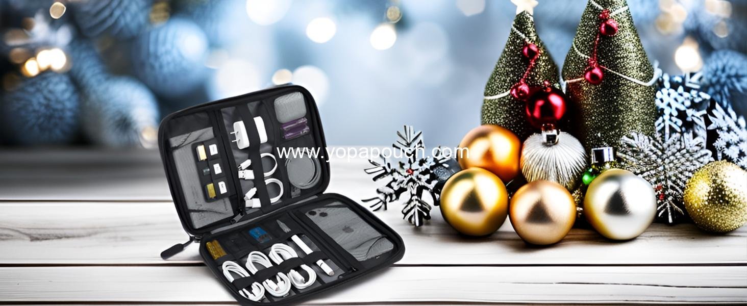 OEM Large Electronics Travel Organizer Case for Tech Accessories, Cord Storage Bag for Phone, Power Bank, SD Cards, Cables - Black Supplier