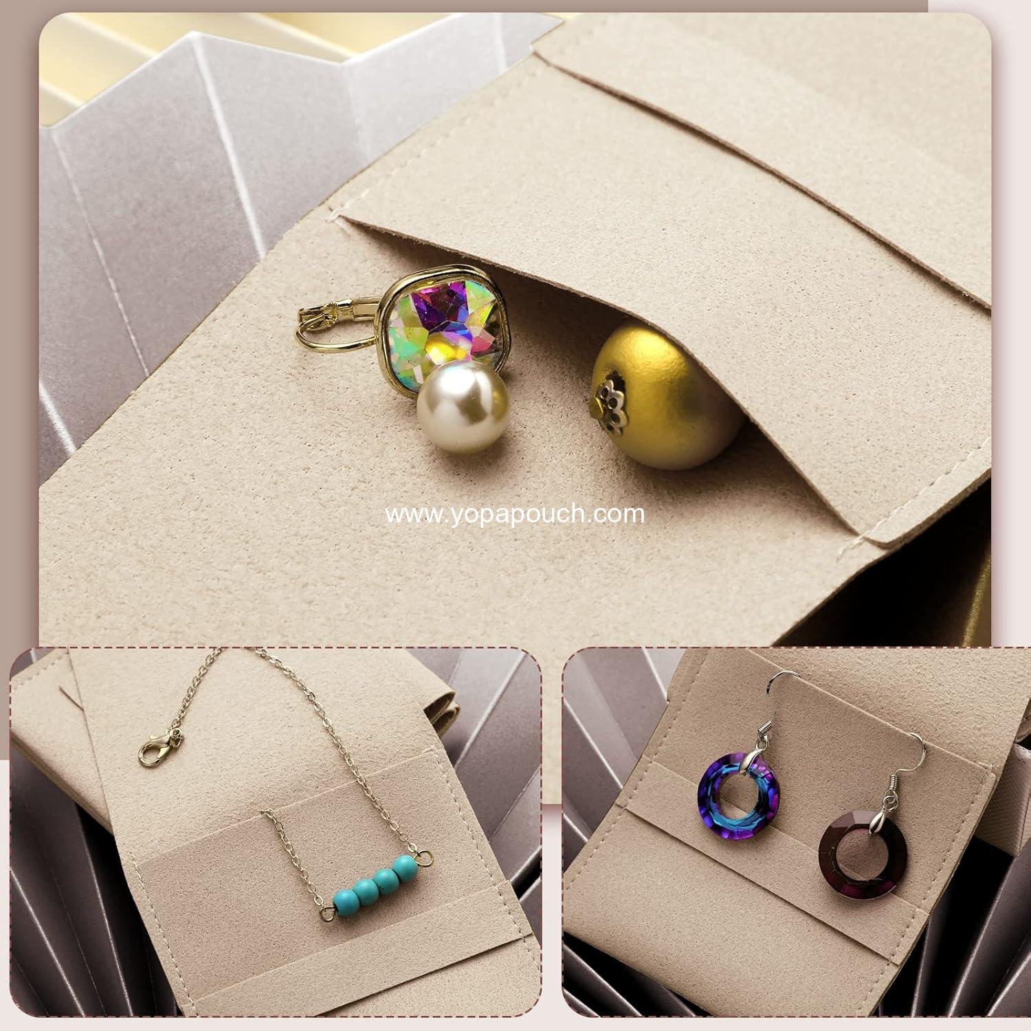 Wholesale 40 Pcs Microfiber Jewelry Pouch 8 x 8 Cm, Luxury Small Gift Bags for Bracelet and Necklace Packaging, OEM Supplier