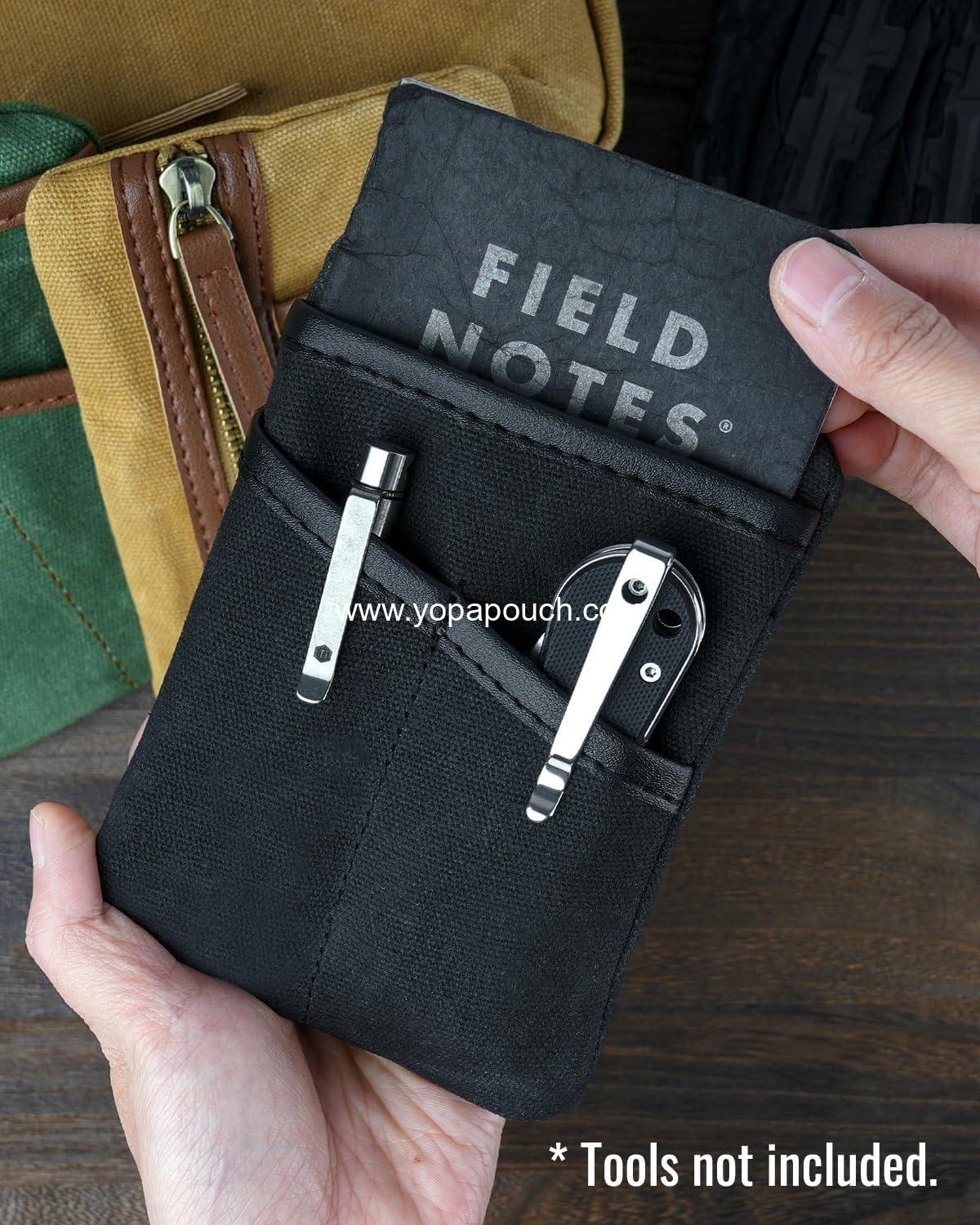 OEM Small Waxed Canvas EDC Organizer Pouch for Men - Pocket Organizer for Coins, Phone, Multitool, Flashlight, EDC Gear - Wholesale Supplier