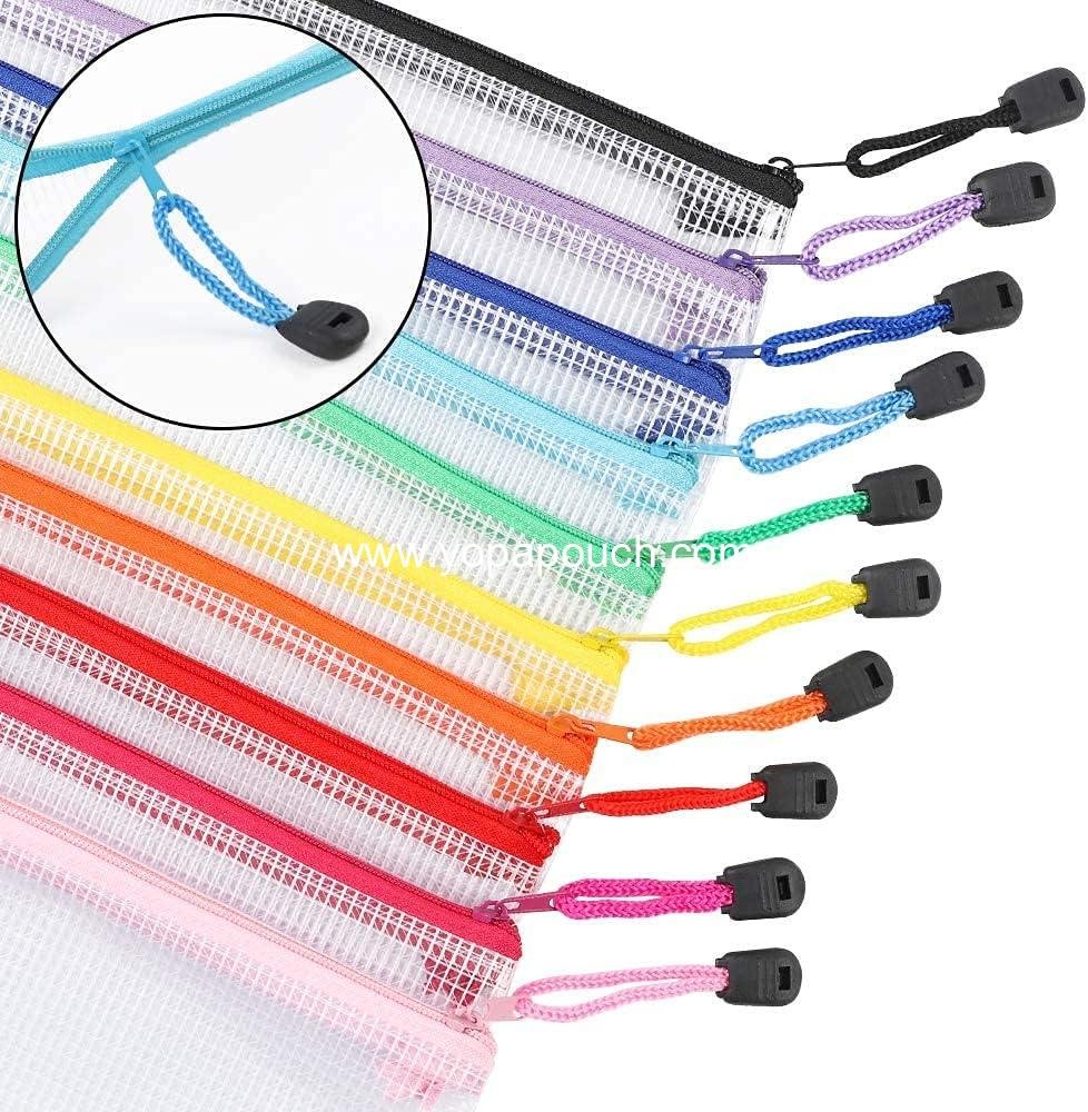Wholesale Mesh Zipper Pouch 20pcs 9.5x4.5 Inches Small Organizing Bags in 10 Colors for Travel and Office Storage Supplier Wholesale Mesh Zipper Pouch 20pcs 9.5x4.5 Inches Small Organizing Bags in 10 Colors for Travel and Office Storage Supplier