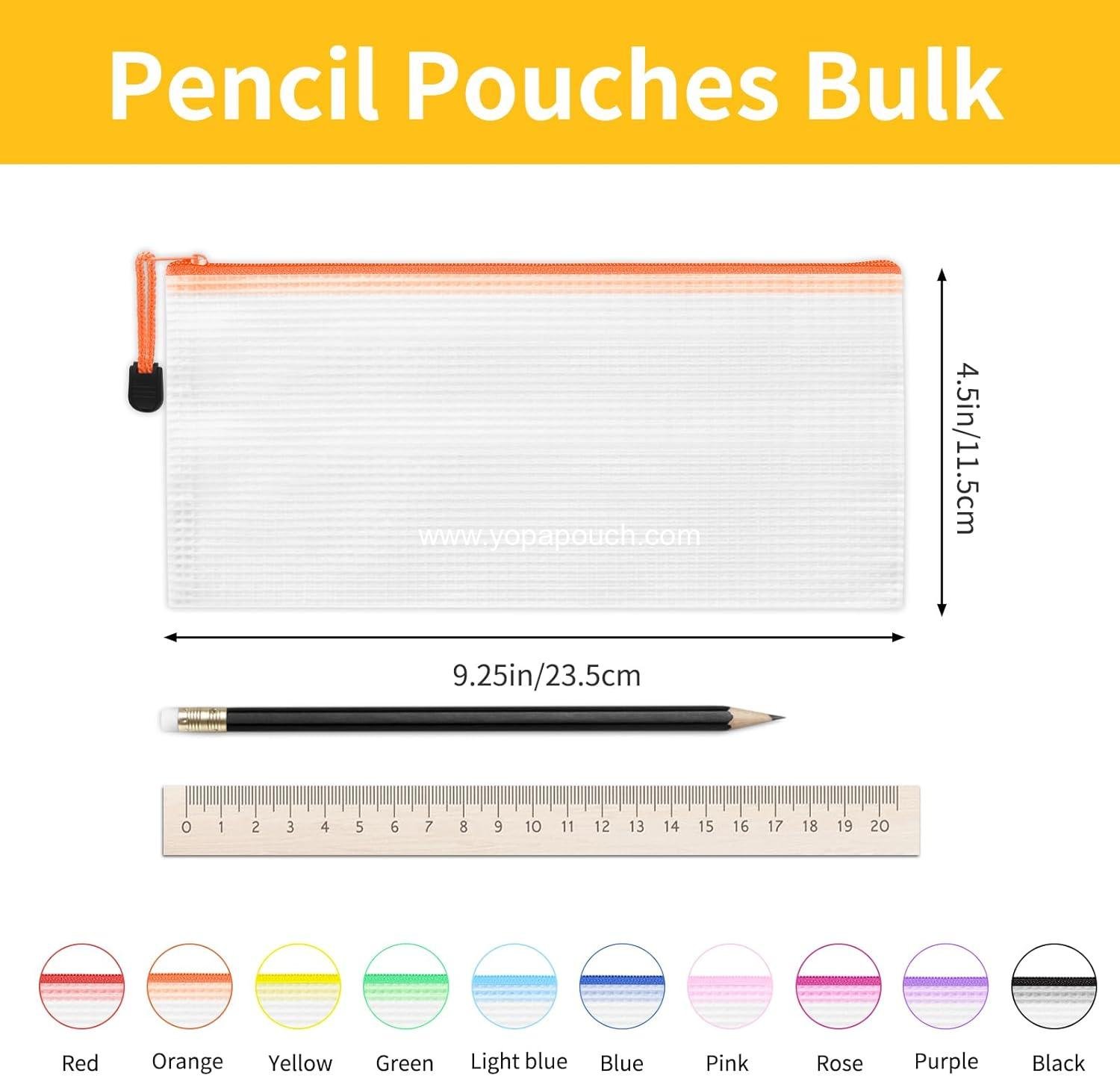 Wholesale Mesh Zipper Pouch 20pcs 9.5x4.5 Inches Small Organizing Bags in 10 Colors for Travel and Office Storage Supplier Wholesale Mesh Zipper Pouch 20pcs 9.5x4.5 Inches Small Organizing Bags in 10 Colors for Travel and Office Storage Supplier