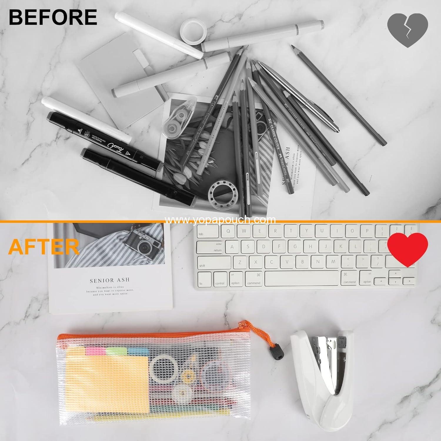 Wholesale Mesh Zipper Pouch 20pcs 9.5x4.5 Inches Small Organizing Bags in 10 Colors for Travel and Office Storage Supplier Wholesale Mesh Zipper Pouch 20pcs 9.5x4.5 Inches Small Organizing Bags in 10 Colors for Travel and Office Storage Supplier