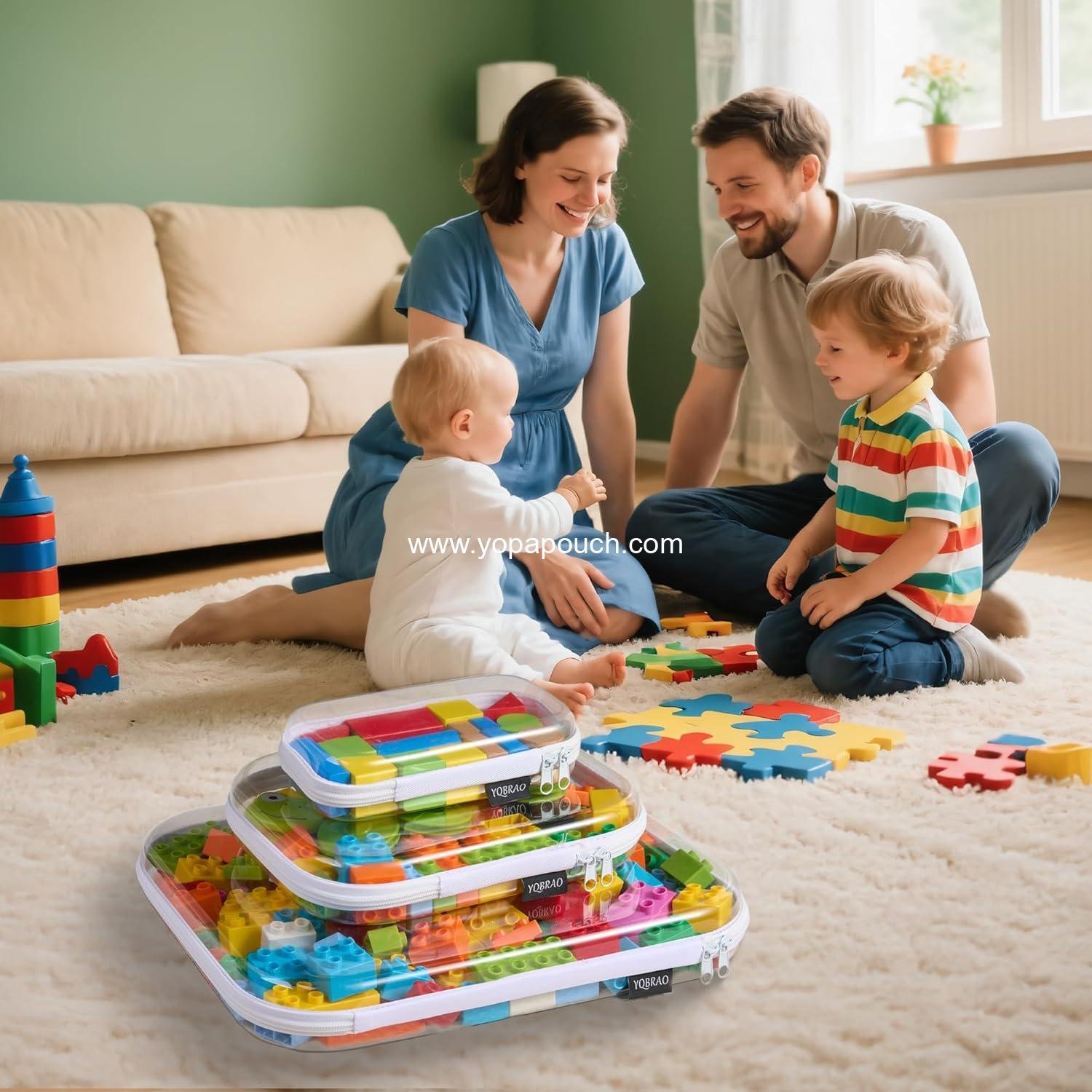 Wholesale Clear Hard Shell Zipper Case Set (2 Small, 2 Medium, 2 Large) - See-Through Hard Plastic Organizer Pouches with Zipper for Travel, Toiletries, Makeup, Electronics & Pencils - Crush-Resistant Storage Supplier