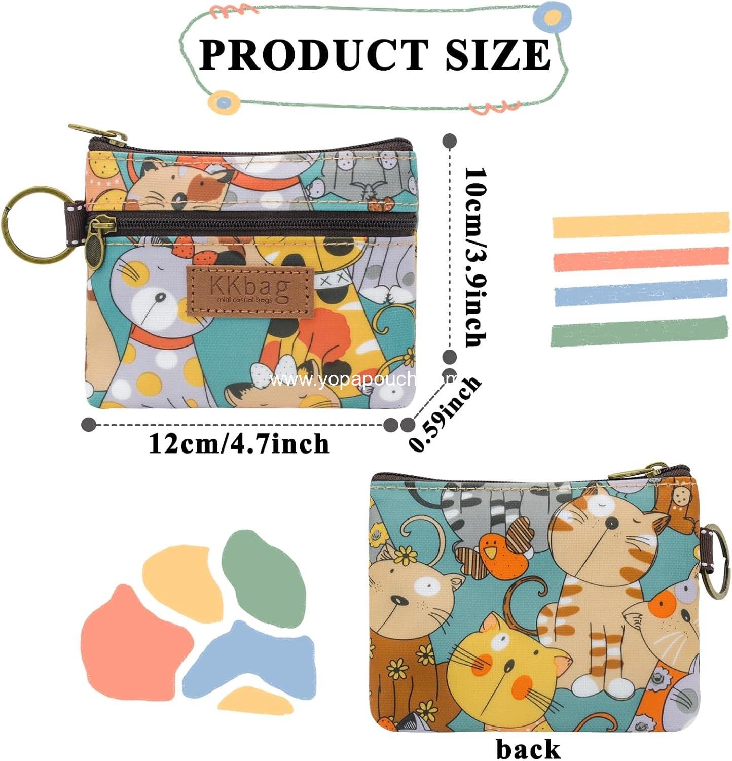 Wholesale Waterproof Coin Bag, Small Zipper Coin Purse with Keyring, Cute Change Pouch for Women and Girls, Mini Storage for Coins, Cards, Keys, and Lipsticks (Green) - Supplier