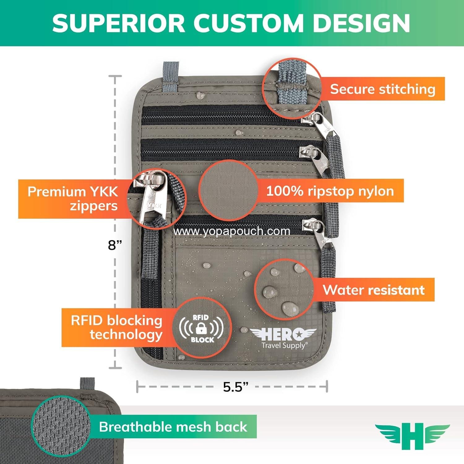 Wholesale RFID Blocking Passport Holder, Easy to Conceal Travel Pouch - Factory