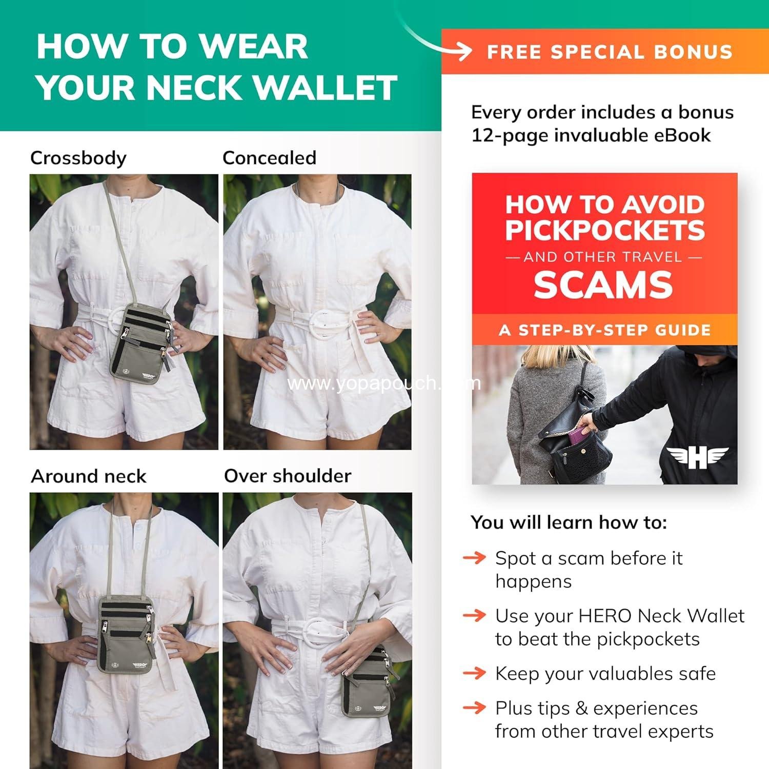 Wholesale RFID Blocking Passport Holder, Easy to Conceal Travel Pouch - Factory