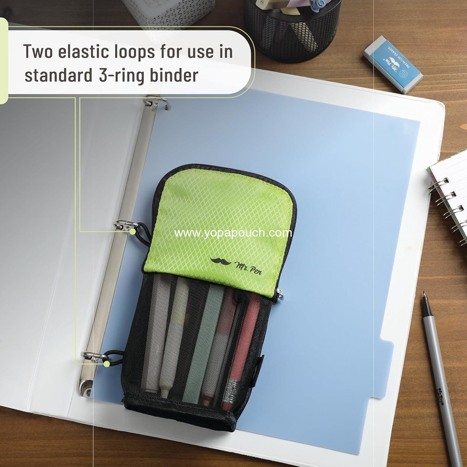 OEM Standing Pencil Case Pouch with Mesh-View Design, Black & Lawn Green, Interior Pocket & 2 Elastic Binder Loops, Cute Pencil Case for Boys and Girls - Supplier OEM Standing Pencil Case Pouch with Mesh-View Design, Black & Lawn Green, Interior Pocket & 2 Elastic Binder Loops, Cute Pencil Case for Boys and Girls - Supplier