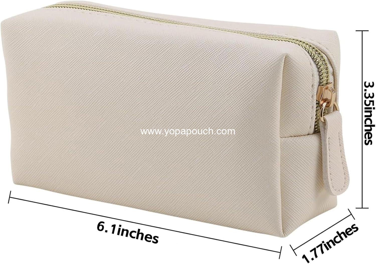 OEM Leather Makeup Bag for Purse Travel - Portable Small Cosmetic Organizer for Women and Girls, Makeup Bag with Zipper, Wholesale Manufacturer