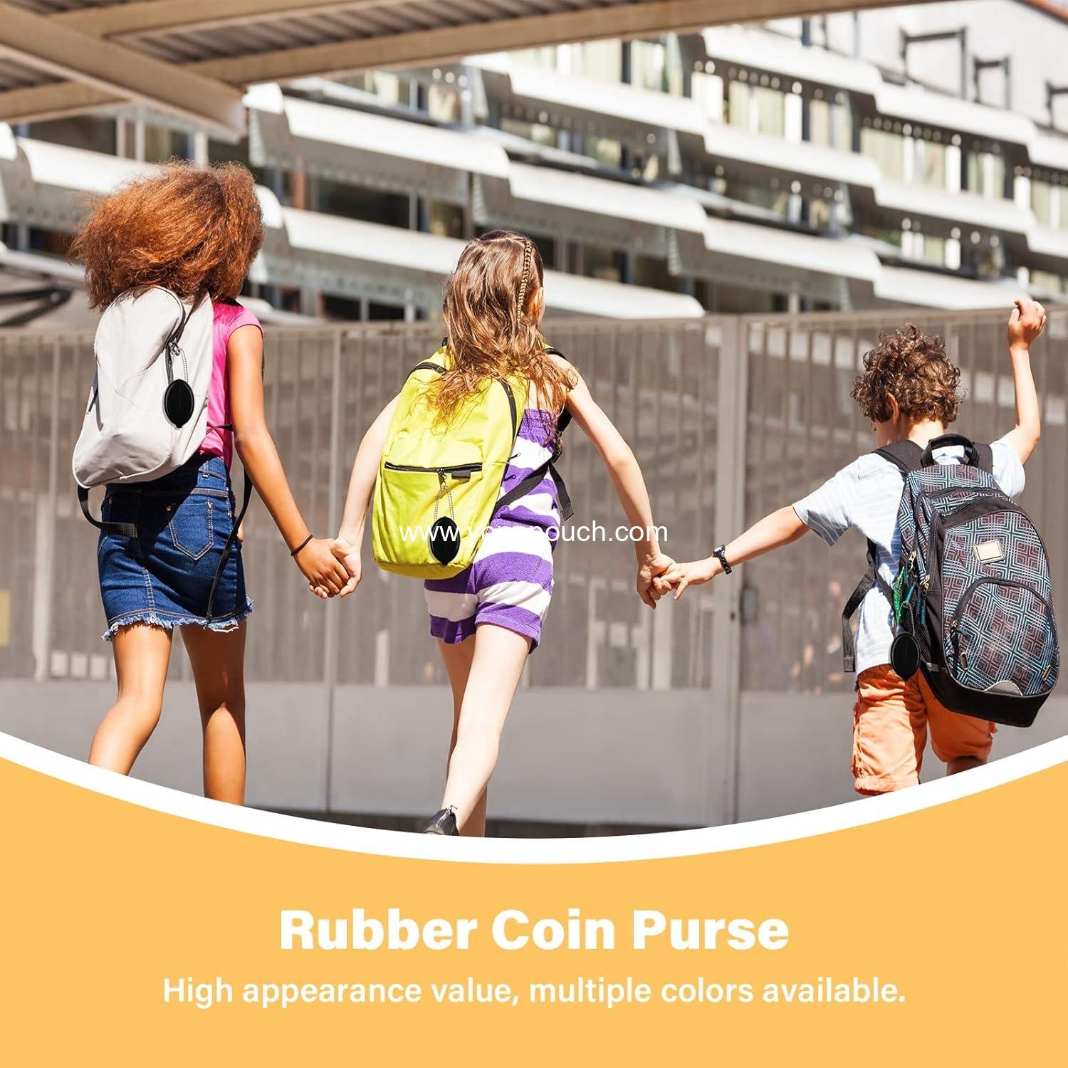 Wholesale 3 Pieces Rubber Coin Purse - 2x3 Inch Oval Squeeze Coin Holders with Chain for Travel (Black 3 Pack) Supplier Wholesale 3 Pieces Rubber Coin Purse - 2x3 Inch Oval Squeeze Coin Holders with Chain for Travel (Black 3 Pack) Supplier