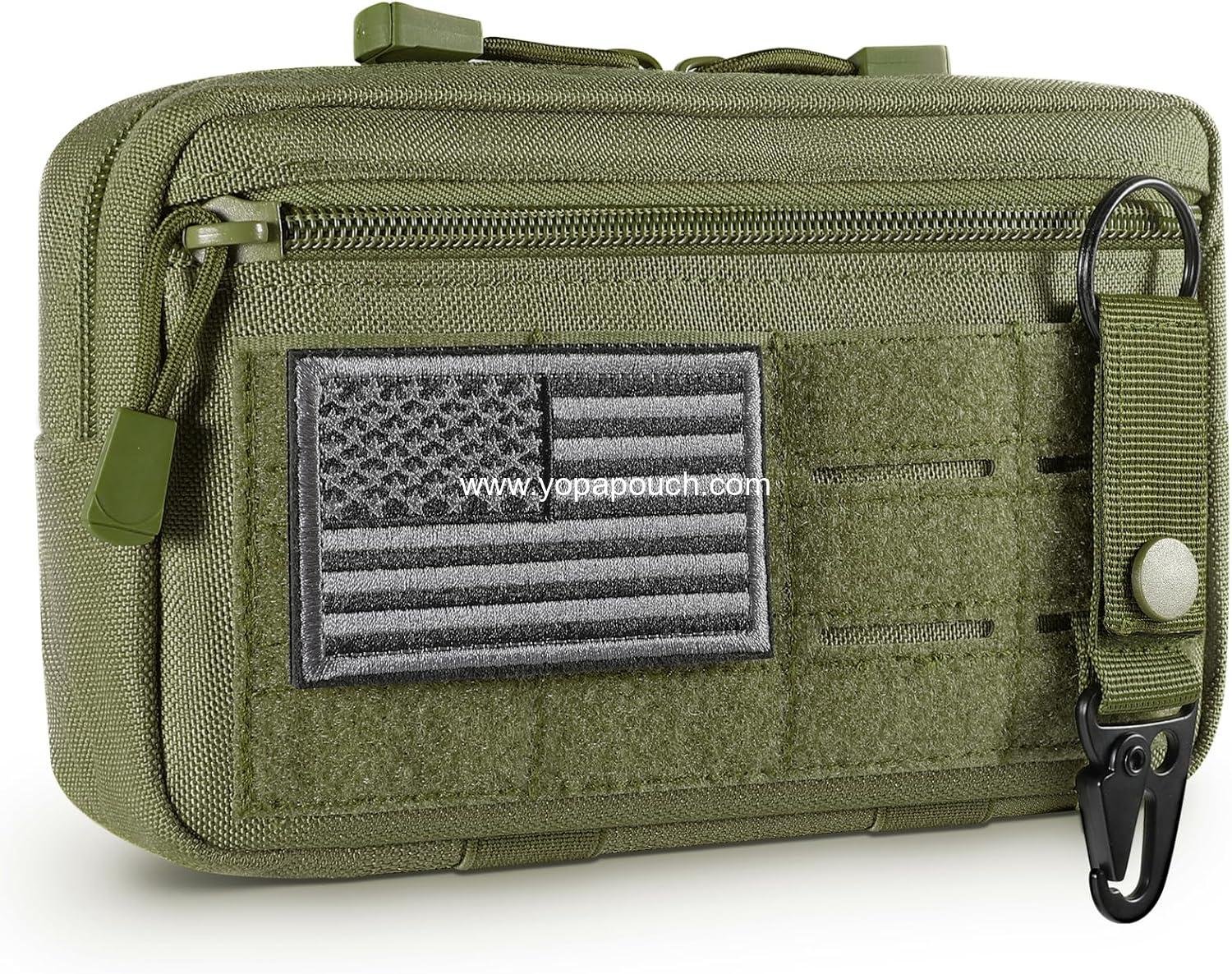 Wholesale Tactical Molle Admin Pouch Utility Laser Cut EDC Tool Bag Horizontal Modular Pouches with US Flag Patch and Keychain Supplier